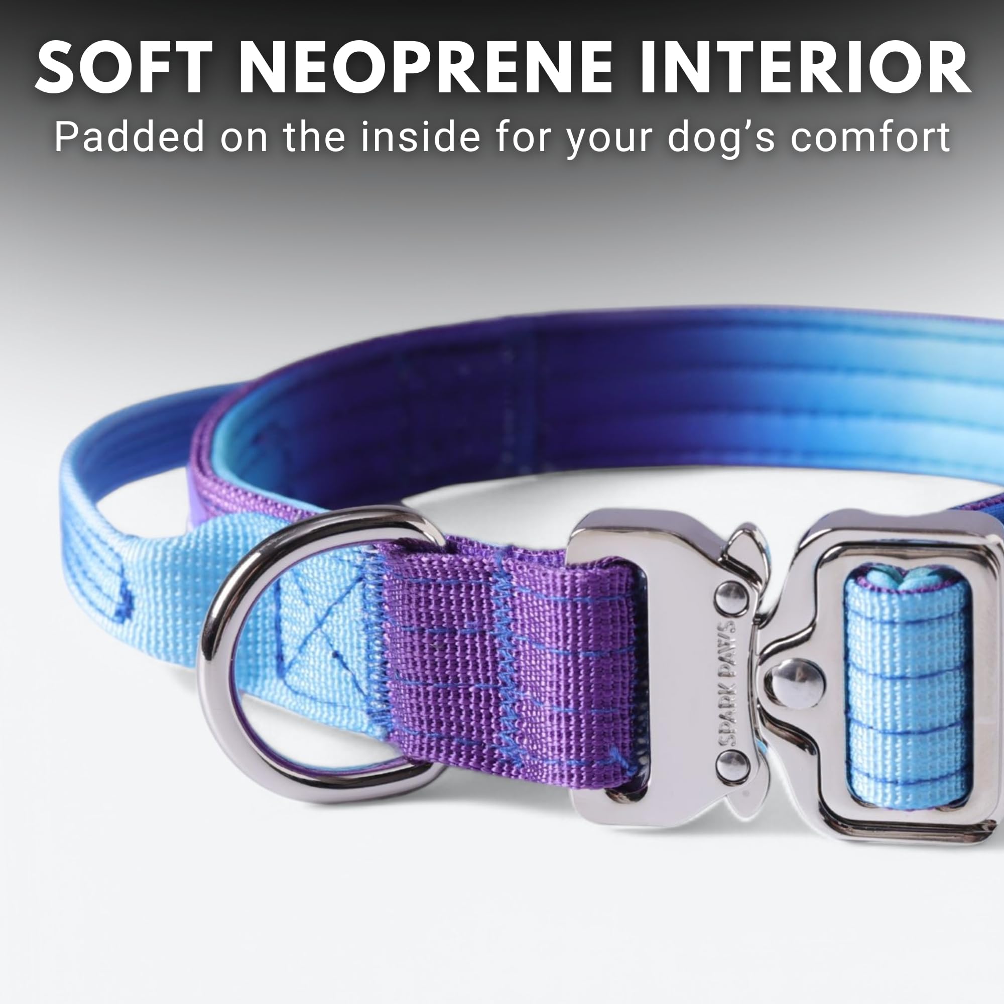 Spark Paws Tactical Dog Collar - Heavy Duty, Premium Quality, Thick And Durable For Large And Medium Dogs - 90'S Retro - Xs - 1'