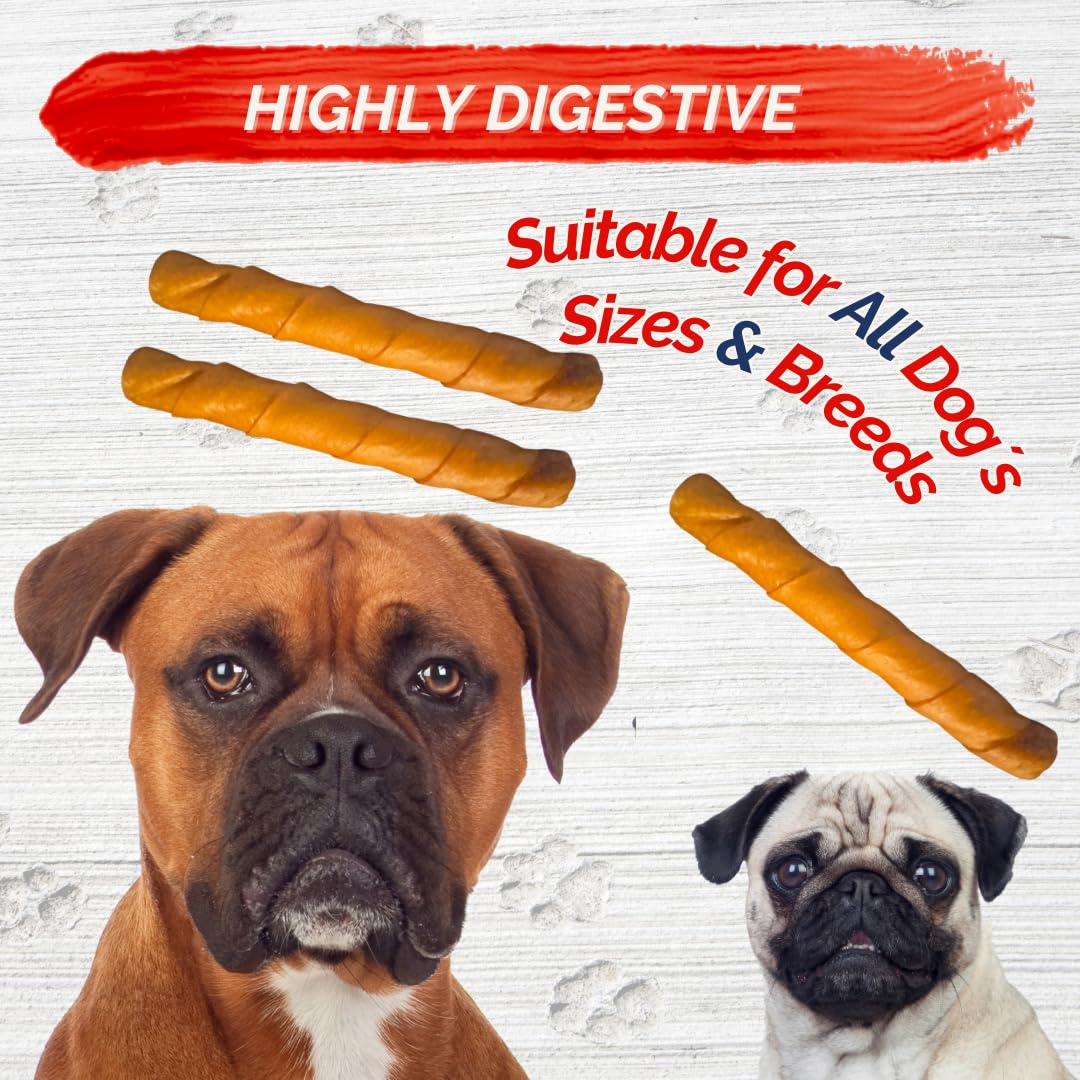 Fresh Farms 18 Pack 6-Inch Pork Skin Twists - Natural Rawhide-Free Dog Chews Long Lasting and Fully Digestible Treats - Single I