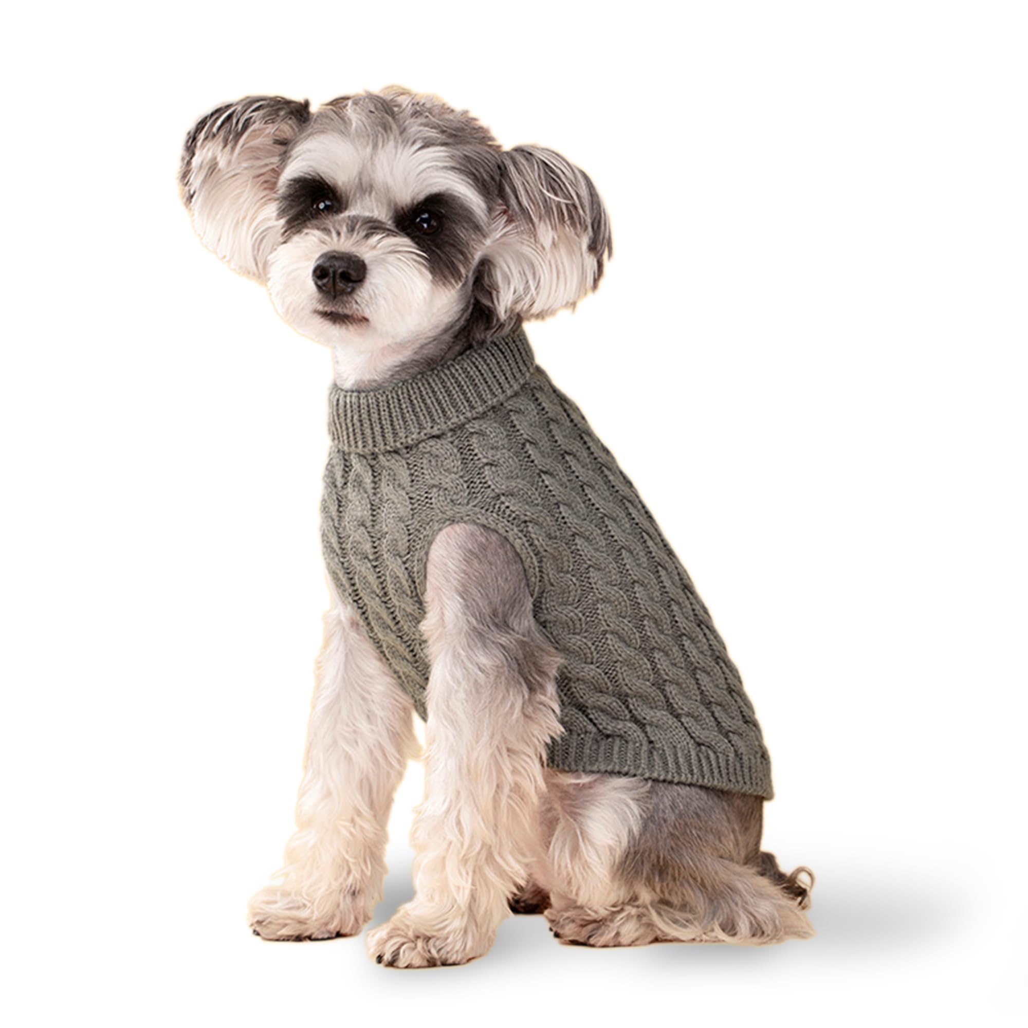 Dog Sweater, Grey XL Dog Pullover Sweater, Turtleneck Knitwear, Dog Outfits for Small Dogs and Medium Dogs, Warm Clothes for Bul