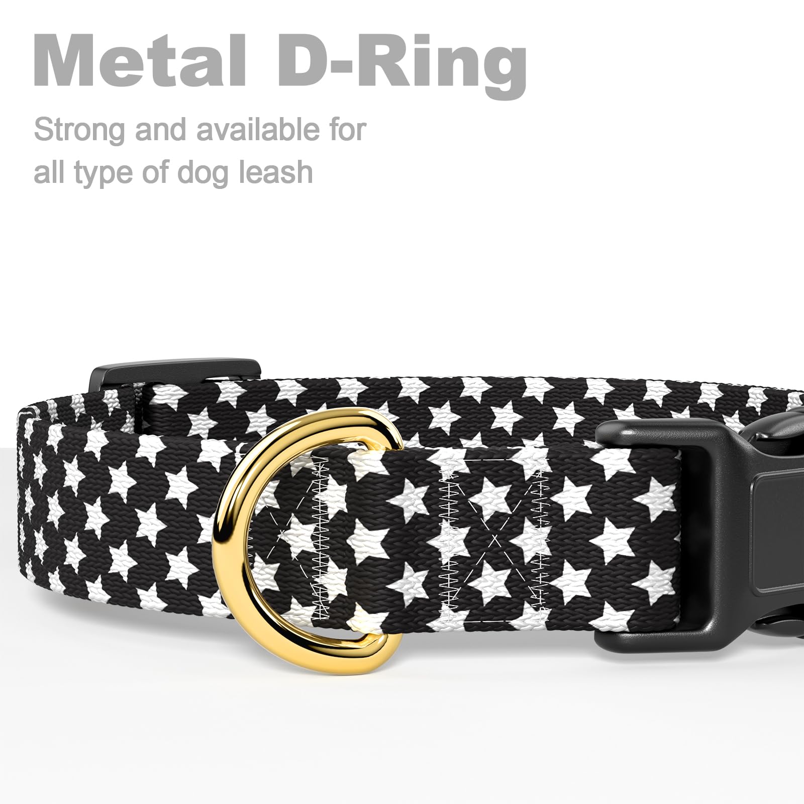 Rnivvi Dog Collar For Medium Dogs, Cute Heavy Duty Adjustable Puppy Collar With Quick Release Buckle For Boy Girl & Female, Pet