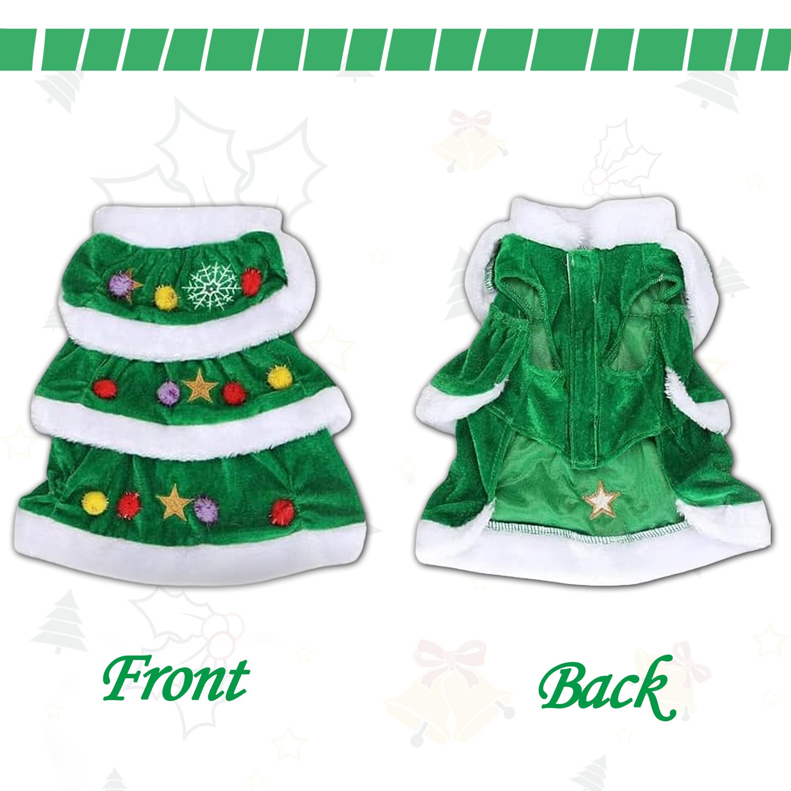 WORDERFUL Dog Christmas Tree Dress - Cute and Warm Dog Costume (L)