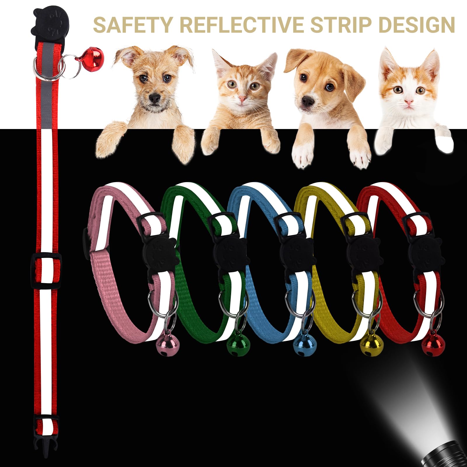 Xxs Dog Collar Teacup Dog Collar, Reflective Collar, Mini Reflective Collar, Teacup Dogs Collar For Small Dogs Cats, Pink, 3/8 I