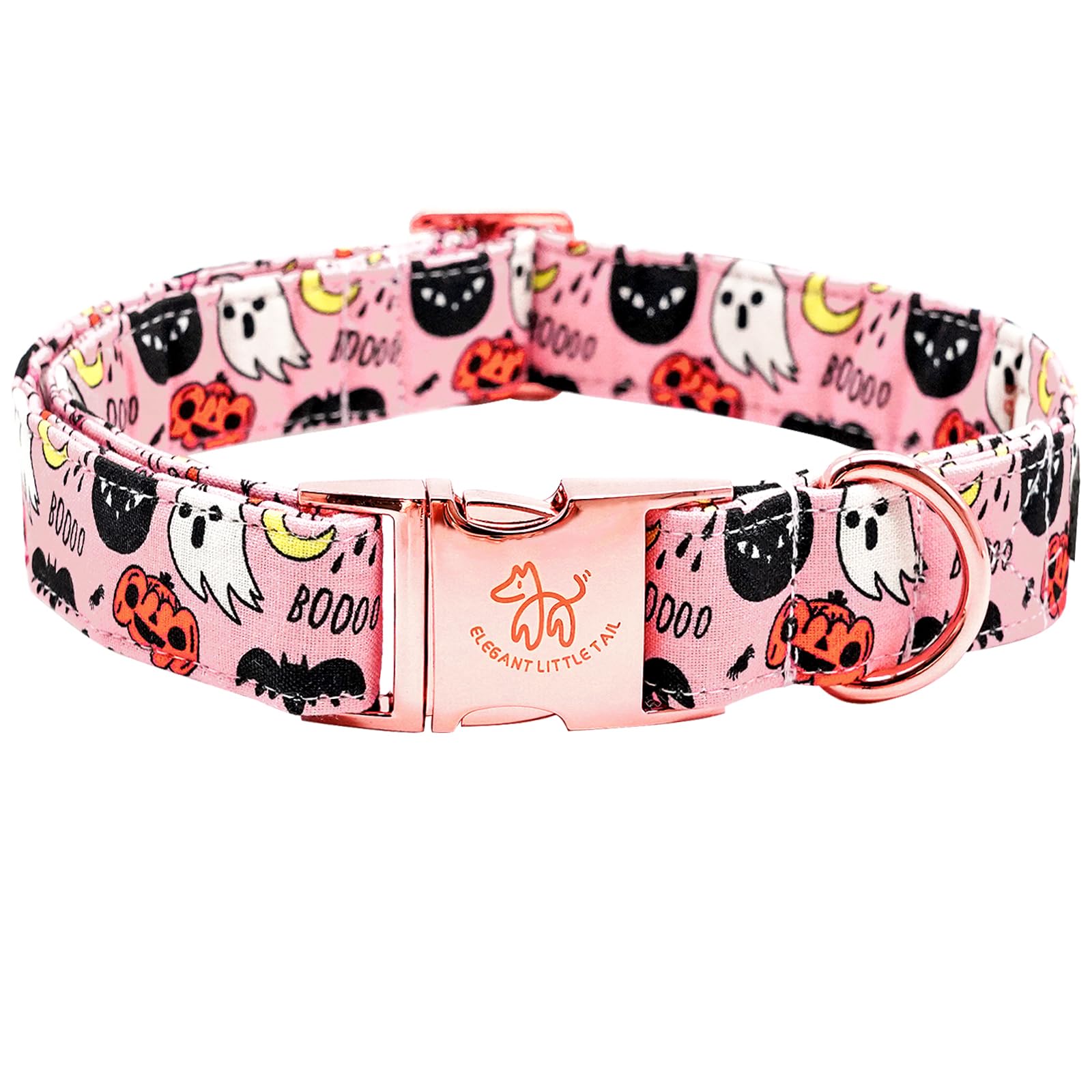 Elegant Little Tail Halloween Dog Collar, Autumn Pet Collar Durable Pink Dog Collars Male Or Female Holiday Pet Gift Adjustable Dog Collar For Large Dogs