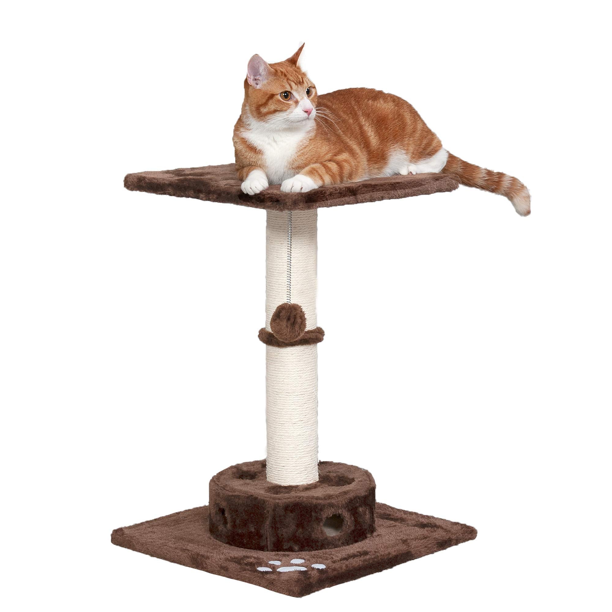 Furhaven 22.5 Tall Cat Tree for Indoor Cats, Ft. Sisal Scratching Post, Plush Ball Toy, & Busy Box Toy - Tiger Tough Scratching 