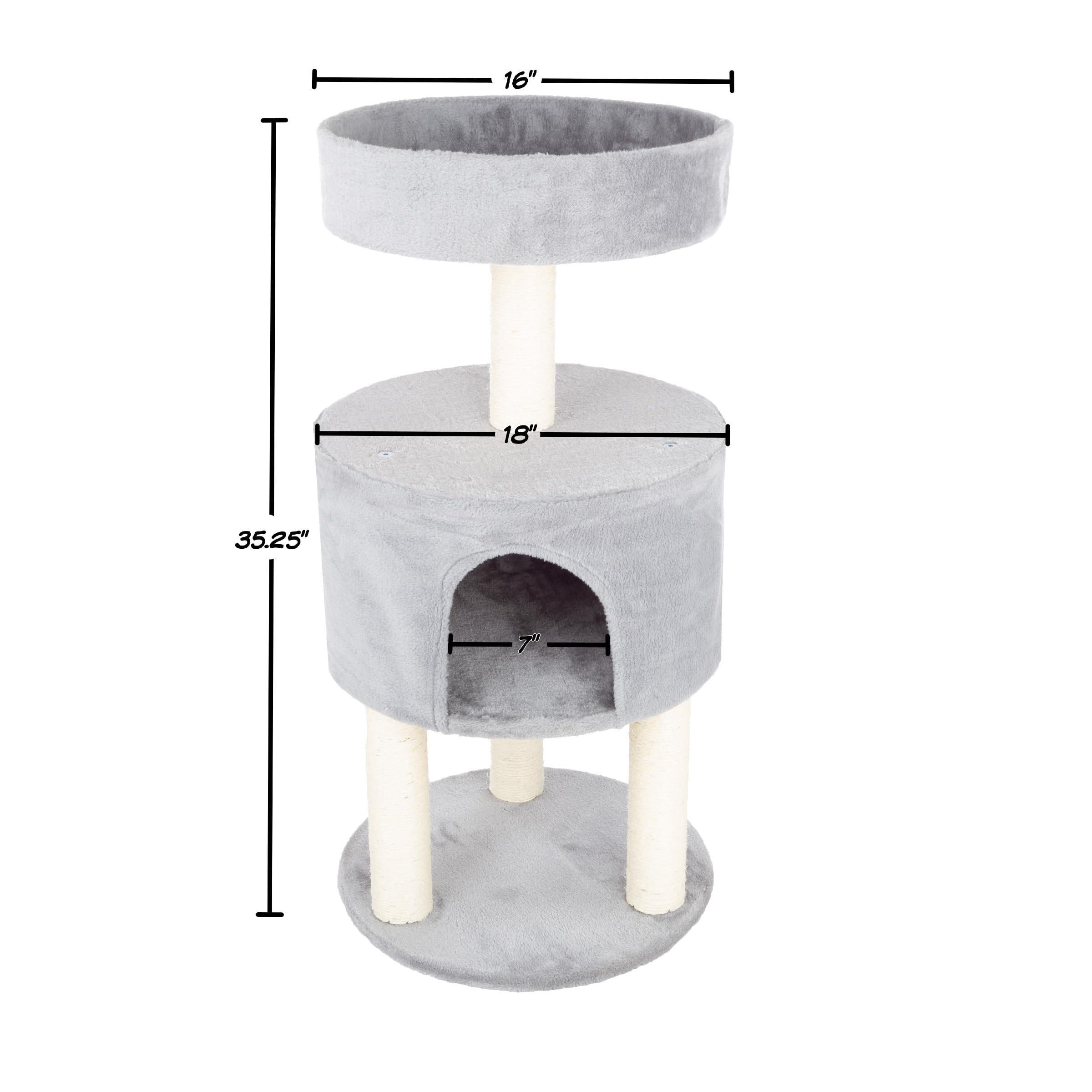4-Tier Round Cat Tower - Large Cat Condo, Napping Perch, And 4 Sisal Rope Scratching Posts - Cat Tree For Indoor Cats By Petmake