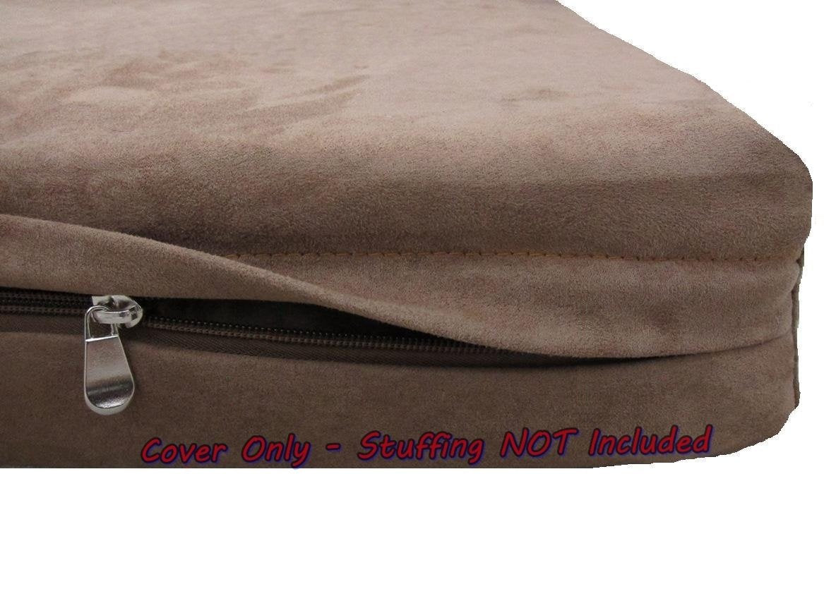 Dogbed4Less Diy Pet Bed Pillow Brown Microsuede Duvet Cover And Waterproof Internal Case For Dog At 55X47X4 Inch - Covers Only