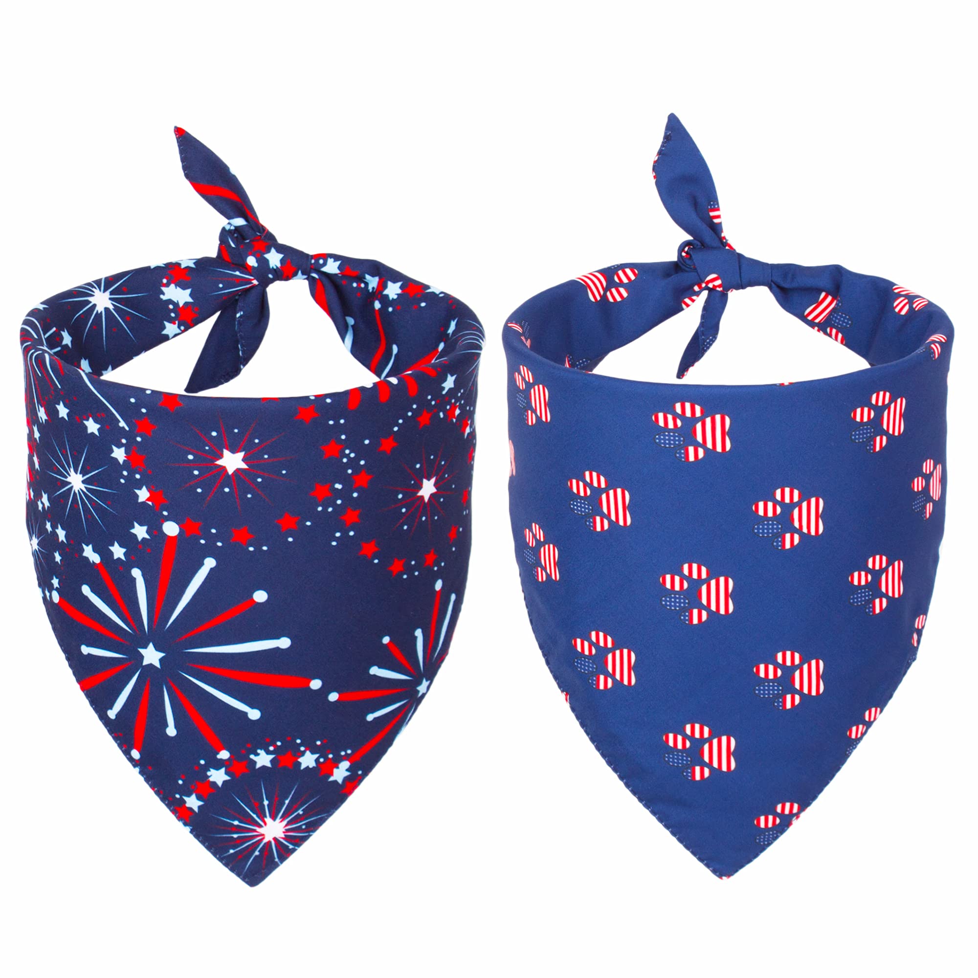 Adoggygo American Flag Dog Bandana, Multiple Sizes Offered, Triangle 4Th Of July Bandanas For Small Dogs (Small)