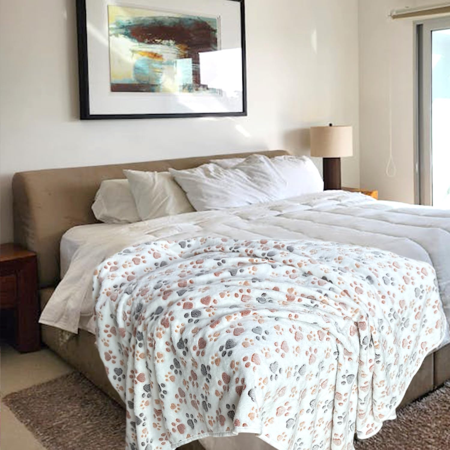 Dog Blankets For Medium Large Dogs Washable, 3 Pack Pet Blanket Washable 41'' X 31'', Fuzzy Soft Puppy Throw Cover For Kennel Cr