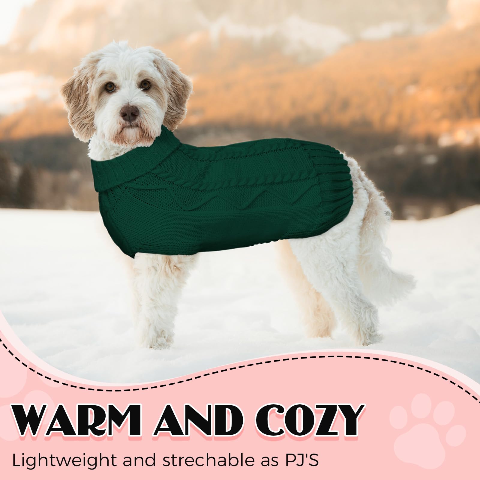 Dog Sweaters For Small Large Dogs Girl, Soft Warm Pup Dogs Shirt, Turtleneck Sweaters For Medium Large Dogs, Double Knitting Col