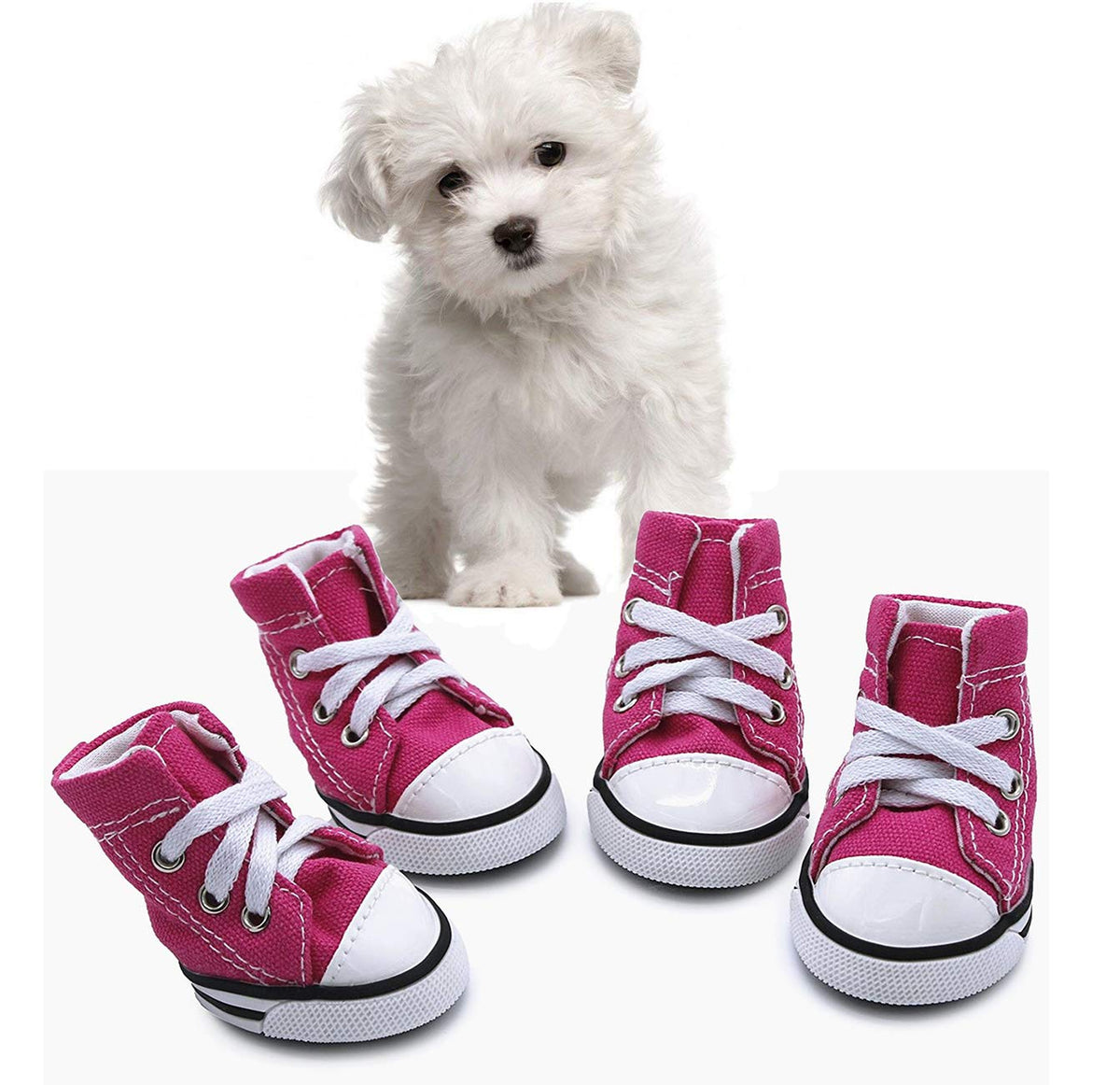 Abcgoodefg Pet Shoes Puppy Shoes Casual Style Anti-Slip Boots Sneaker Booties (#5(1.892.36), Pink)