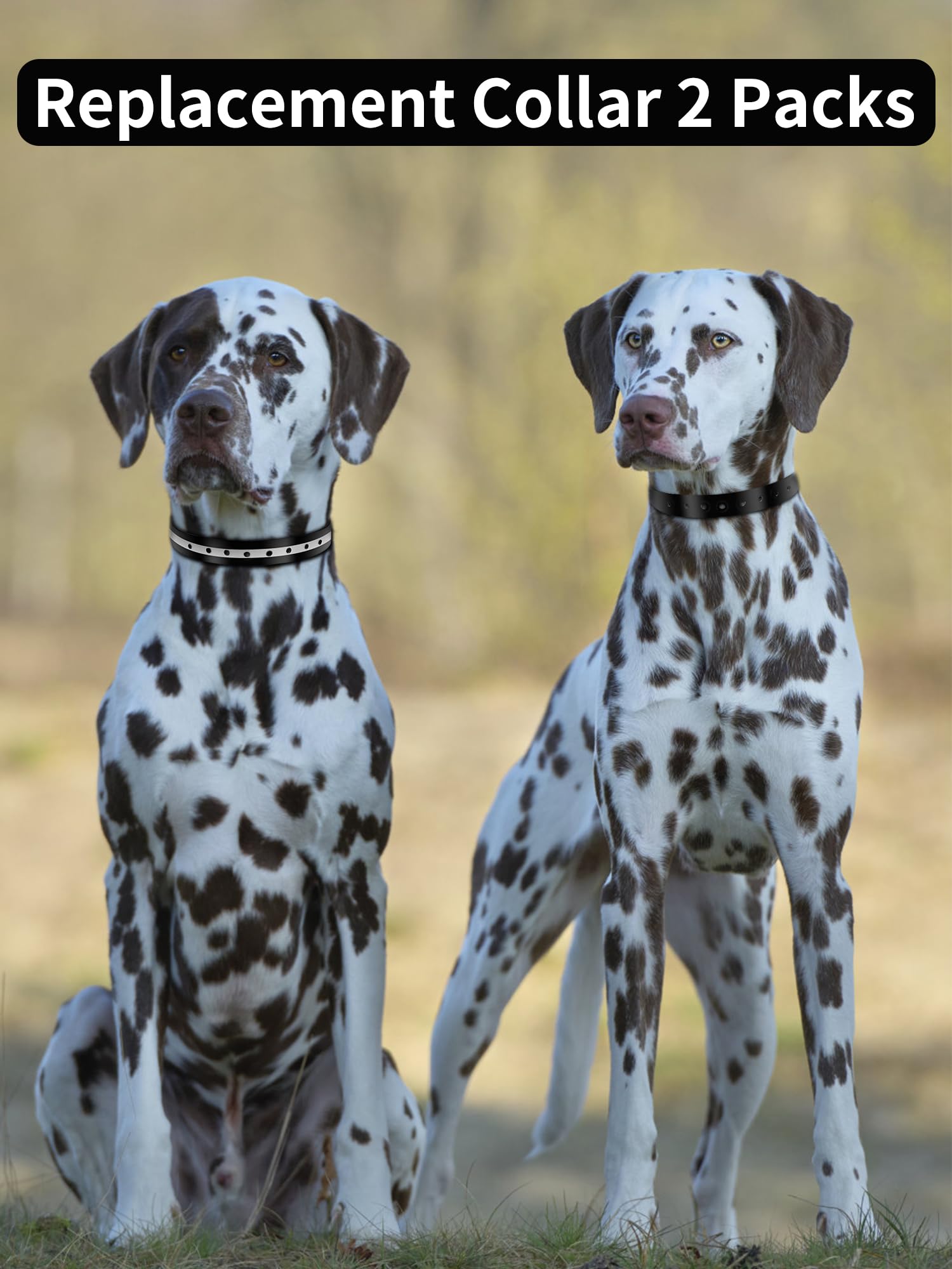 Petjoy E Collar Replacement Strap, 8-27 Inches Adjustable Dog Collar For Small To Large Dogs (2-Pack)