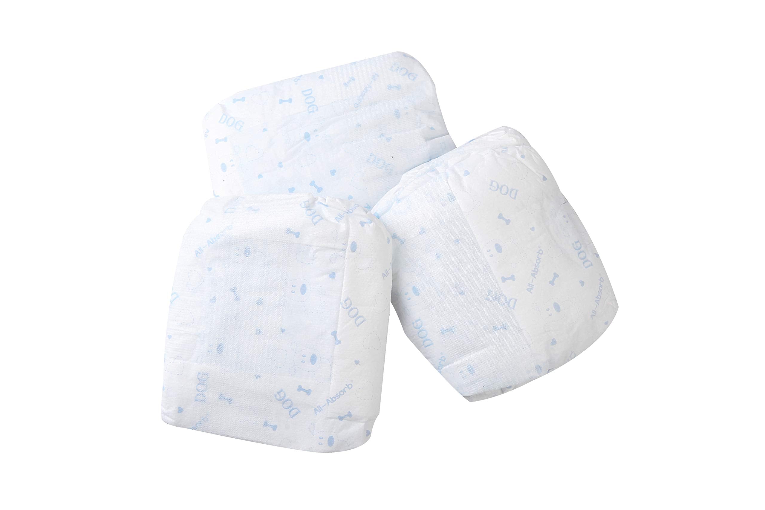 HONEY CARE All-Absorb Disposable Dog Diapers, Small Size, Super Absorbent, Breathable, 40 Count, White and Blue, Model A31