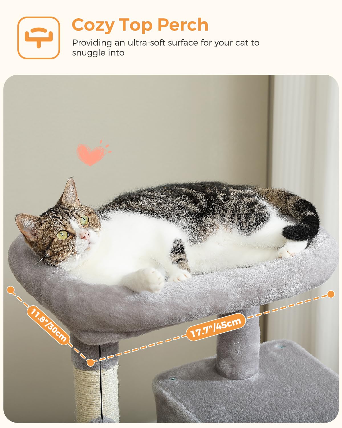 PEQULTI Cat Tree for Large Cats with Metal Frame Big Hammock, Cat Tower for Indoor Cats with 2 Door Condo House, [56.3 =143cm] M