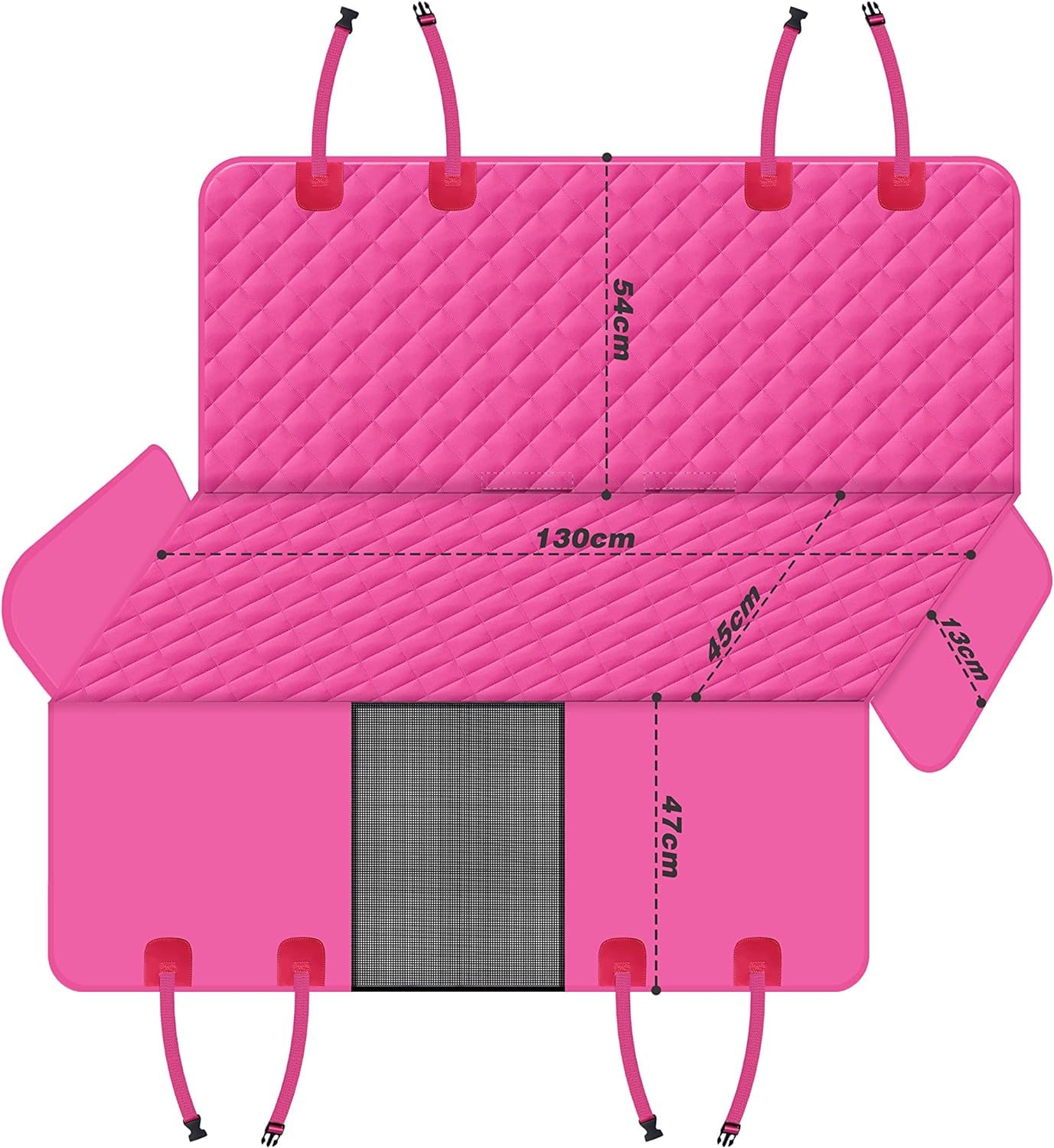 Gxt Dog Back Seat Cover Protector For Cars Suv And Trucks With Mesh Window, Scratchproof Nonslip And Waterproof Material(Pink)