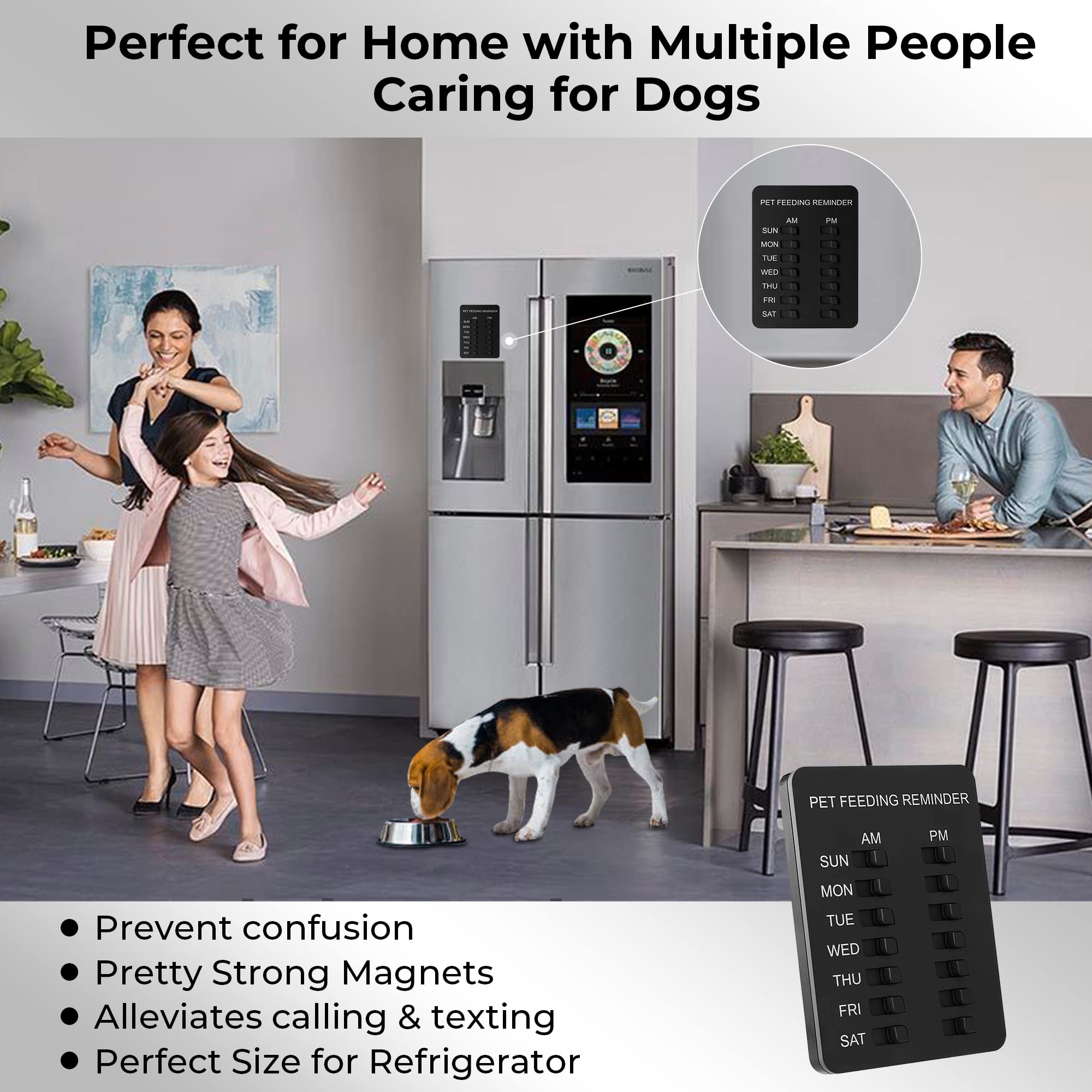 Yarkor Pet Feeding Reminder Magnetic Reminder Sticker, Daily Indication Chart Feed Your Pets, Easy To Stick On Any Smooth Surfac