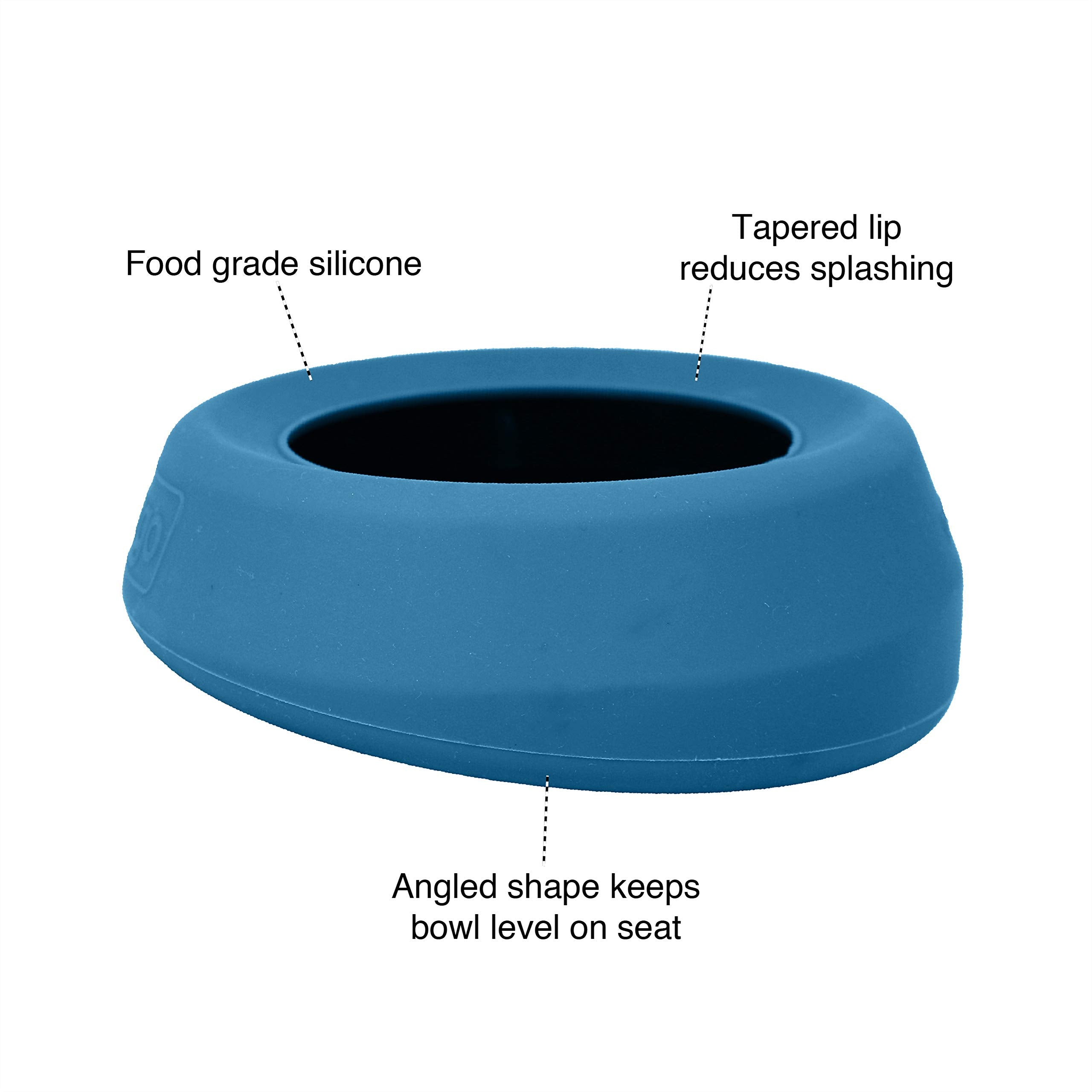 Kurgo Splash Free Wander Water Bowl, No Spill Dog Travel Bowl, Portable No Mess Bowl For Dogs, Splash Less Car Bowl For Pets, Car Accessories, 24 Ounces (Coastal Blue)
