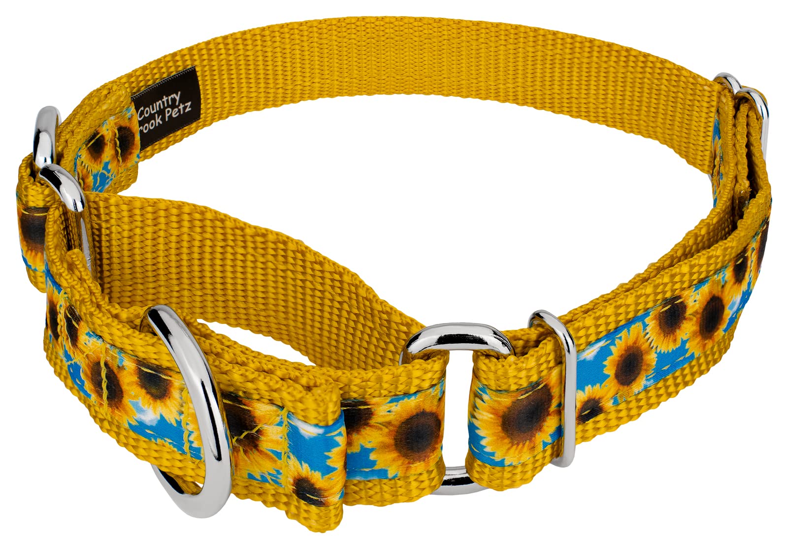 Country Brook Petz - Sunflowers Signature Martingale Dog Collar - Each Collar You Buy, A Collar Is Donated To A Shelter (1 Inch,
