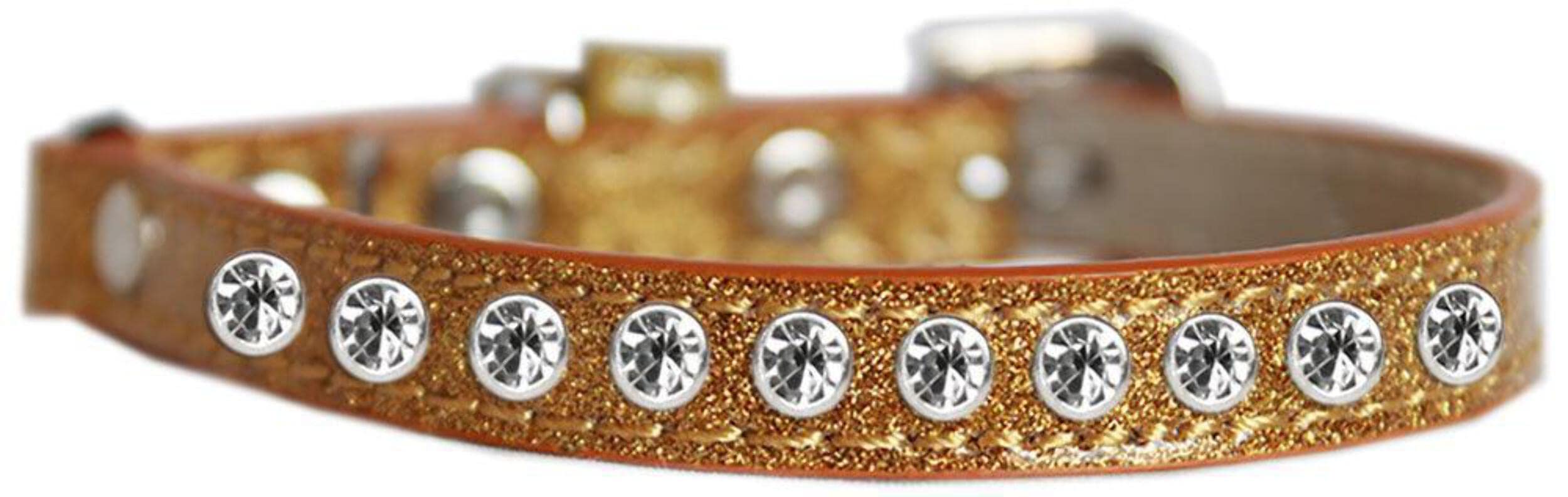 Mirage Pet Products Clear Jewel Ice Cream Cat Safety Collar Gold Size 14