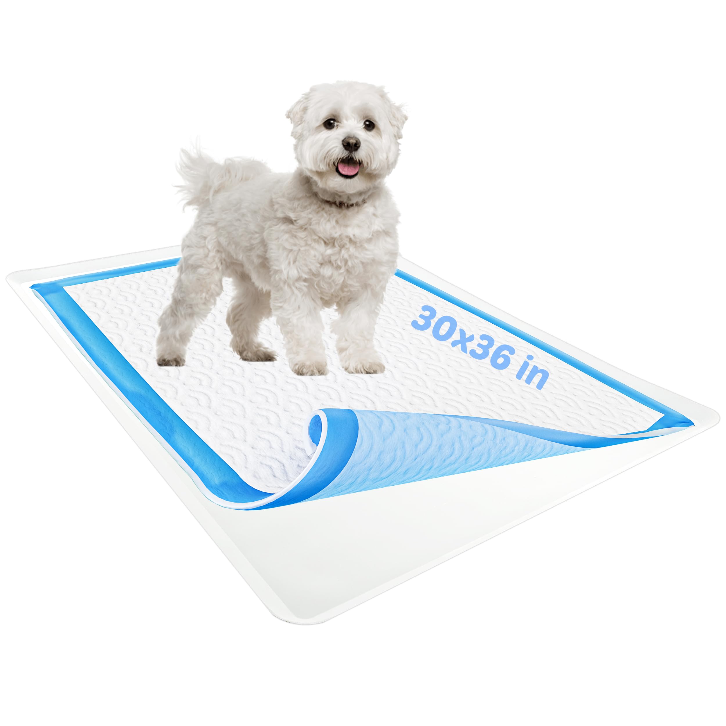 TidyFriend Silicone Pee Pad Holder Tray, 30 x 36 Inch No-Spill, Leakproof, Easy-to-Clean Pee Pad Holder for Dog (White)