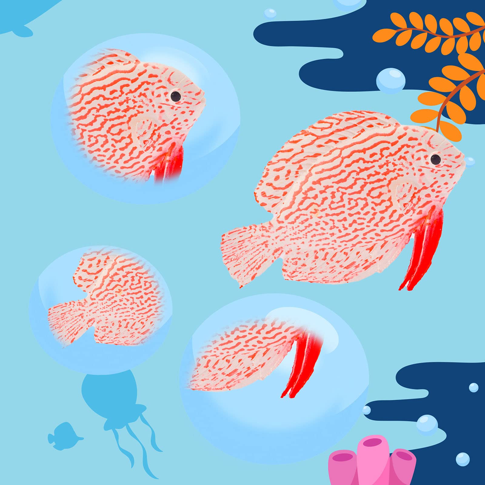 Gootrades 3 Pcs/Set Artificial Fish Glowing Effect Aquarium Decor Floating Ornament