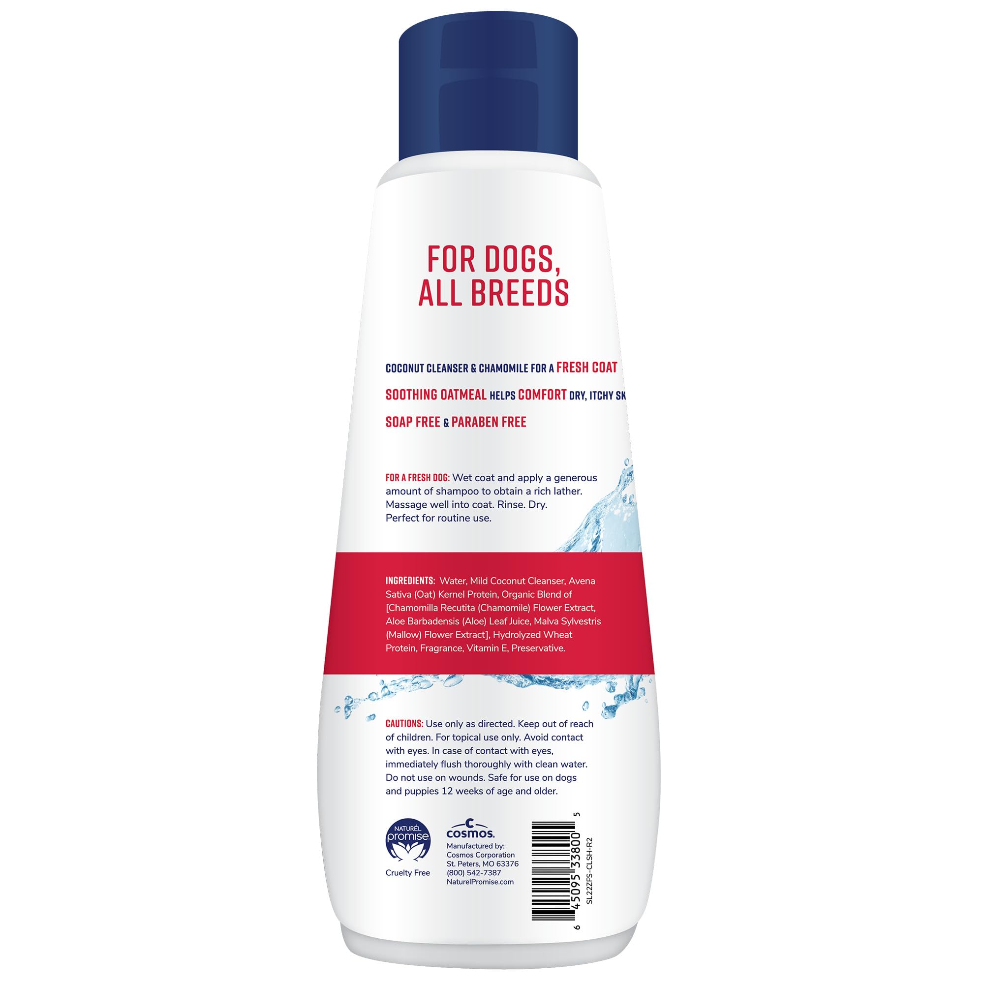 Naturel Promise Fresh & Soothing Oatmeal Itch Relief Shampoo For Pets, 22Oz - Fast Acting Oatmeal Shampoo For Dogs And Cats To Relieve Itchy Skin - Soap, Dye, & Paraben Free - Made In The Usa