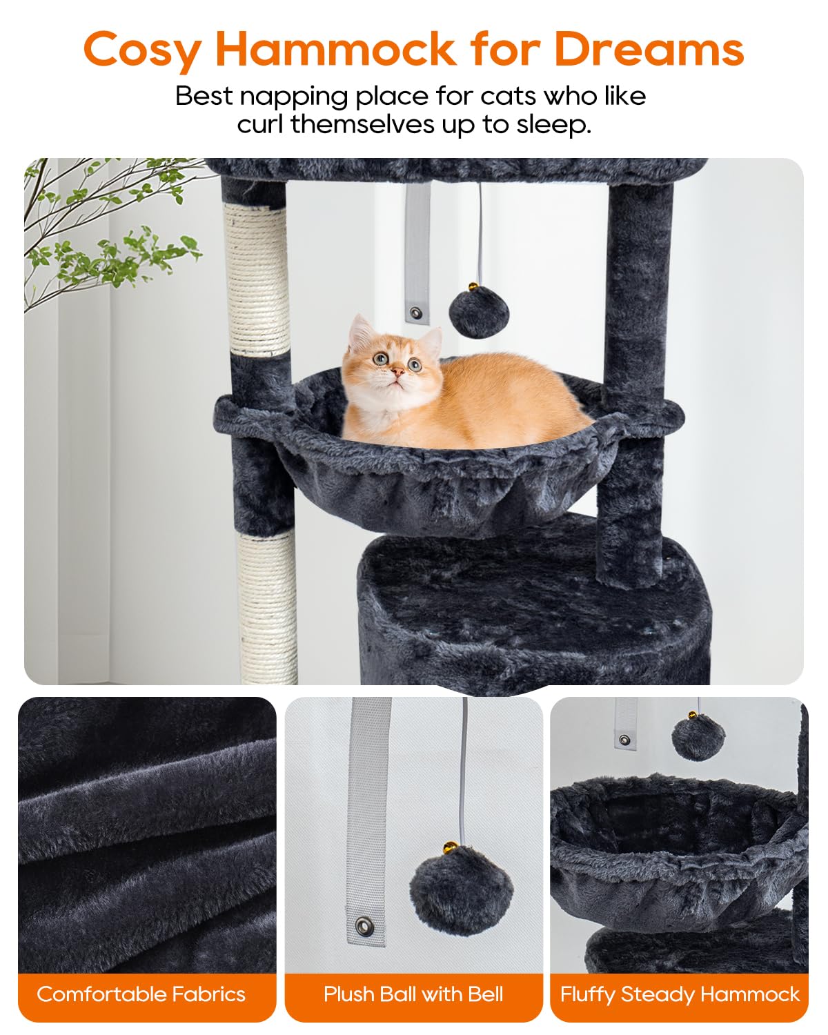 Syandlvy Small Cat Tree For Indoor Cats, Cat Tower With Scratching Post, Modern Cat House With Padded Perch, Kittens Condo With