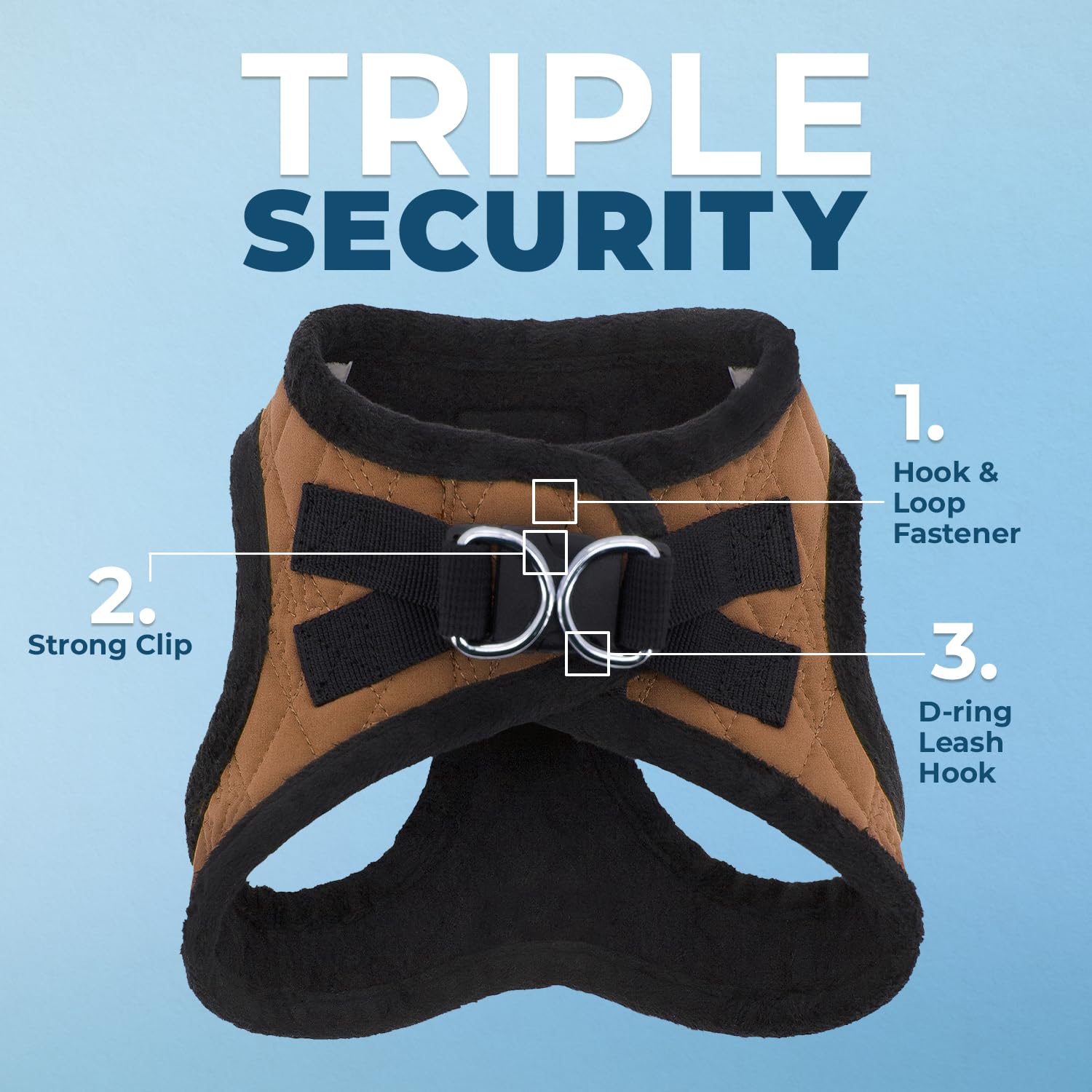 Best Pet Supplies - All Weather Plush, Reflective, No Pull Harness for Small, Medium Dogs, Cats - Secure with Hook & Loop Fasten