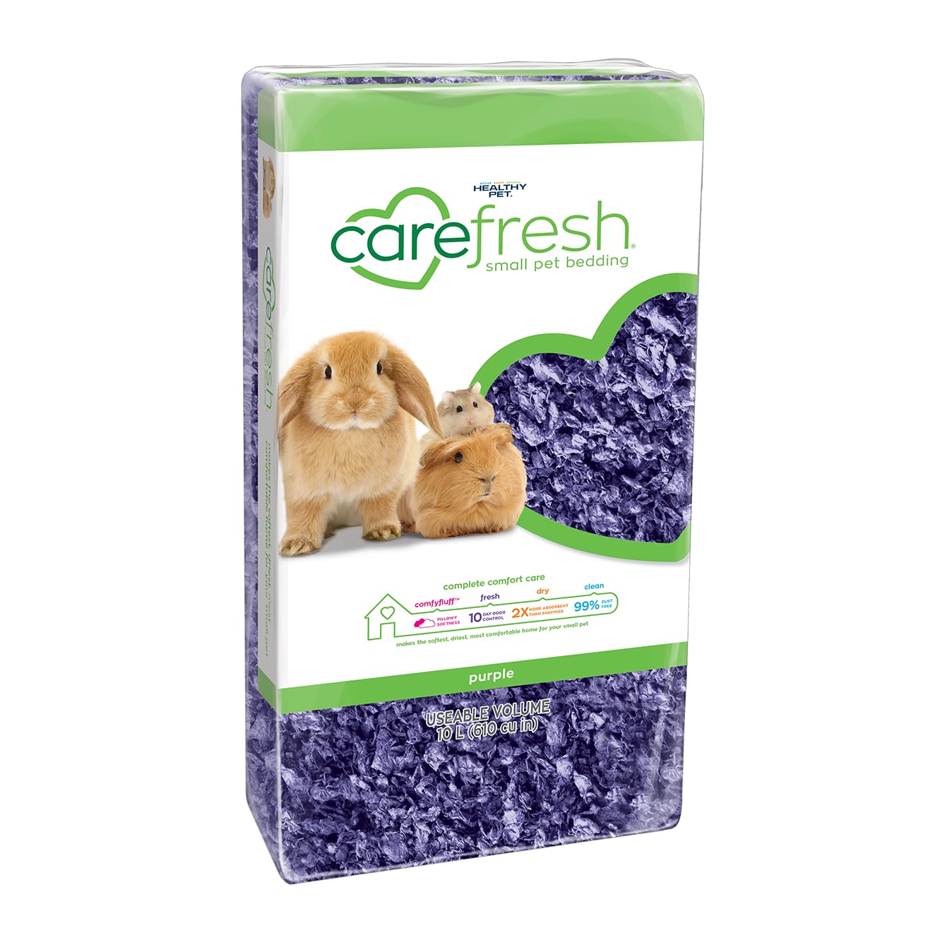 Carefresh Dust-Free Purple Natural Paper Small Pet Bedding With Odor Control, 10L