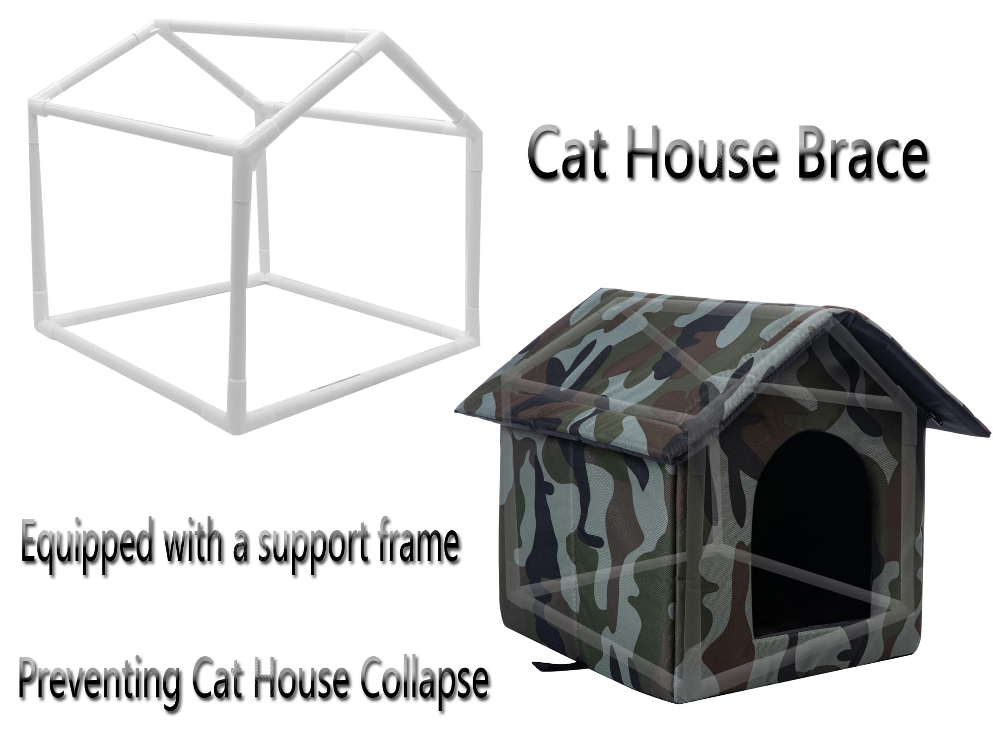 Cat Houses For Outdoor Cats Outdoor Houses For Feral Cats House With Weatherproof Canvas Roof Stray Shelter (Large Cat Houses, G