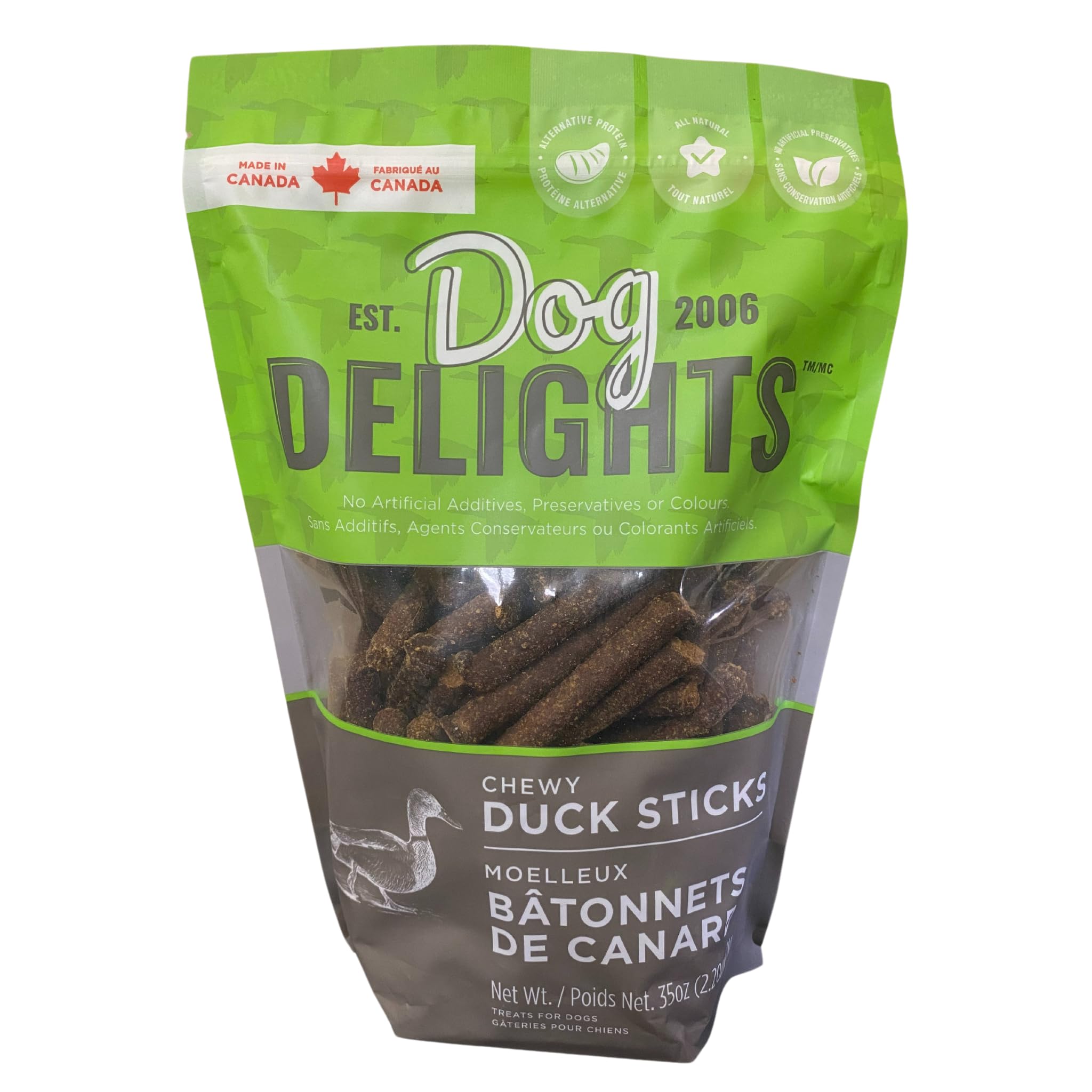 Dog Delights Chewy Duck Sticks Dog Treats - 1kg (2.2 lb) - Wholesome and Delicious Rewards for Your Furry Friend - Made in Canad