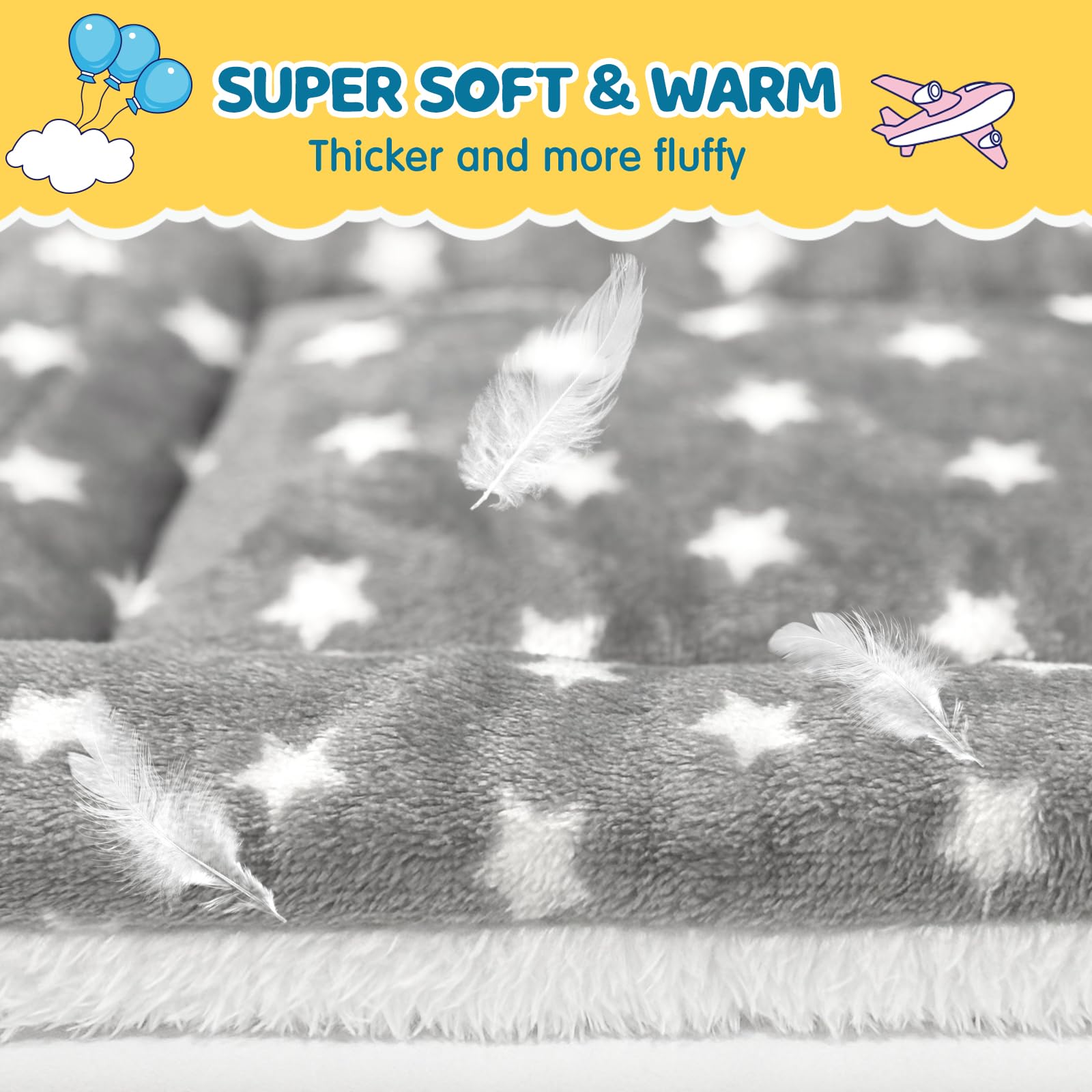 ARCTIC EAGLE 2 Pack Bunny Bed - 10 x 13 Inch Rabbit Pee Pads Bedding - Washable and Thickness Upgrade (Light Gray & Light Pink,M