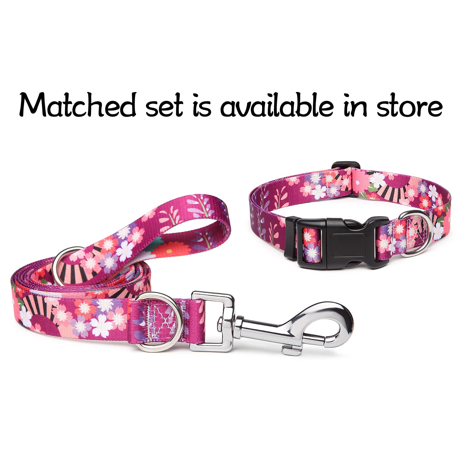 Suredoo Adjustable Dog Collar With Patterns, Ultra Comfy Soft Nylon Breathable Pet Collar For Small Medium Large Dogs (M, Colorful Flower