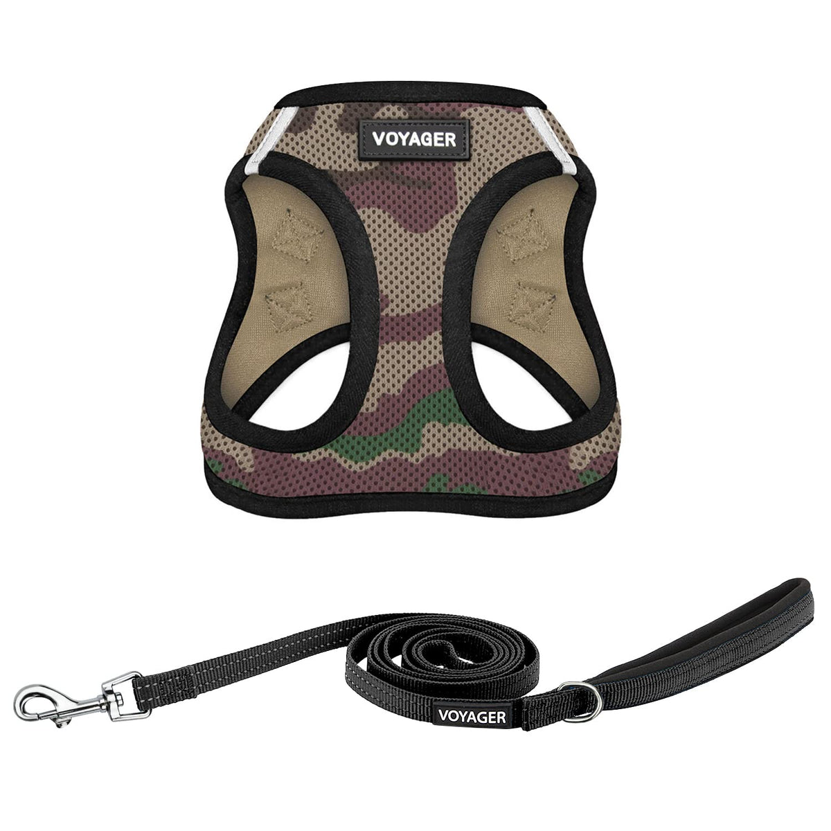 Voyager Step-In Air All Weather Mesh Harness And Reflective 5 Ft Dog Leash With Neoprene Handle For Small, Medium And Large Bree