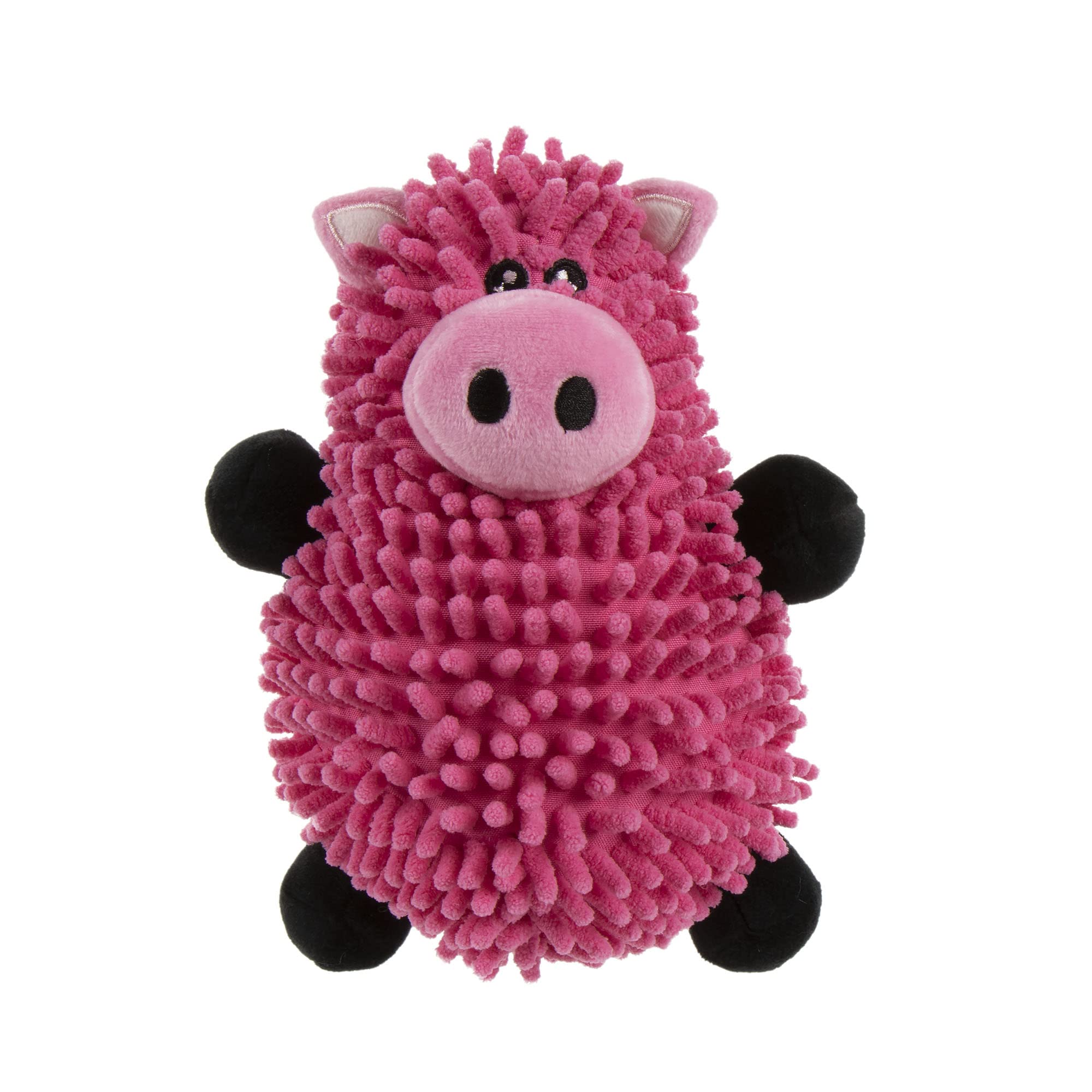Godog Mopz Pig Squeaky Plush Dog Toy, Chew Guard Technology - Pink, Large