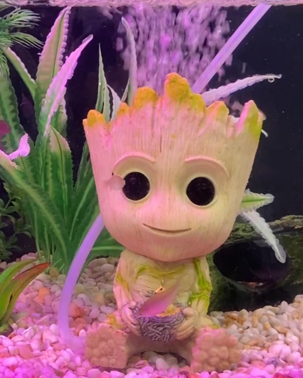 Teemo Aquarium Groot Air Bubbler Decorations, Air Bubbler Decorations For Fish Tank.(Large Size 3.75'X5.7'X3.5')