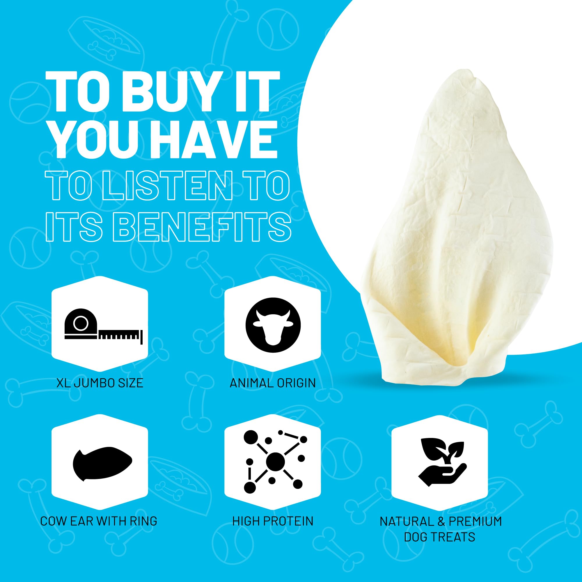 Sitka Farms Cow Ears for Dogs 12 Count - Premium Beef Natural Dog Treats for Small, Medium and Large Dogs - Free Range Grass-Fee