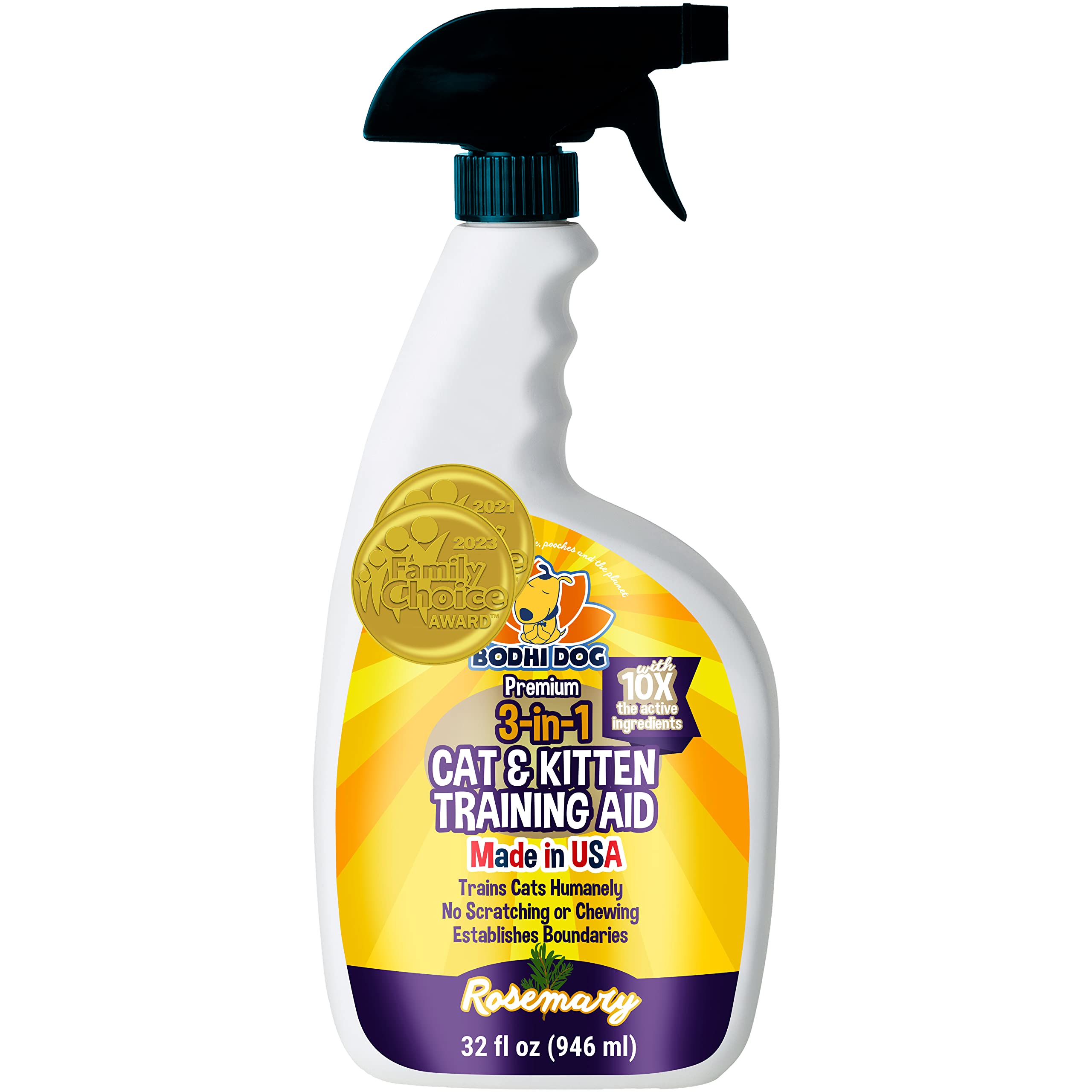 Bodhi Dog 3-In-1 Cat & Kitten Training Aid | Cat Deterrent Spray For Indoor And Outdoor Use | Cat Repellent Spray For Furniture 