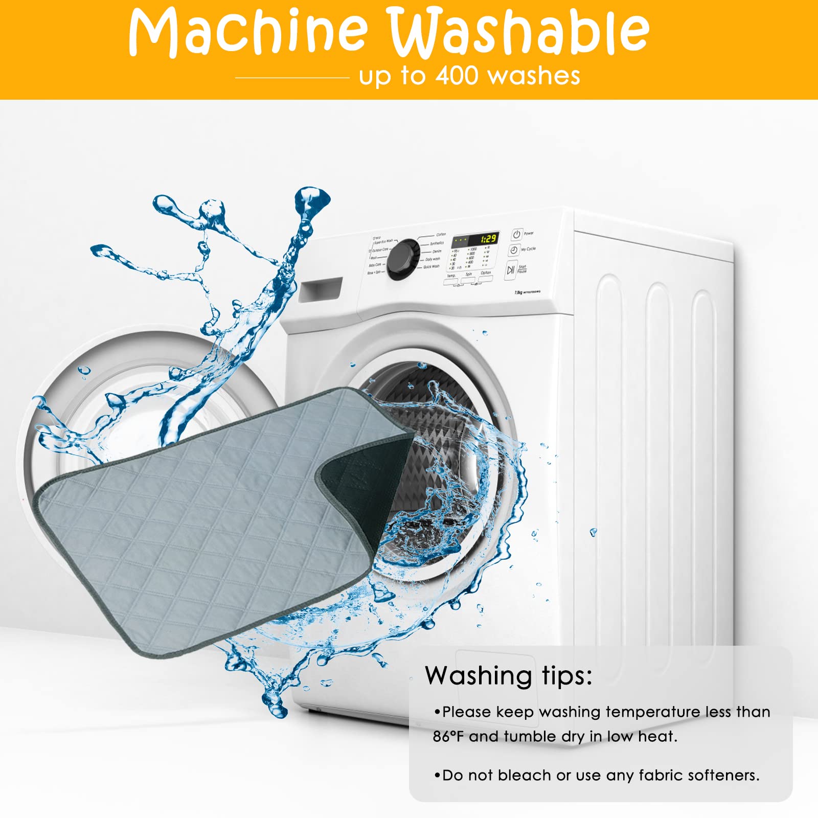 Mooydee 4 Pack Guinea Pig Cage Liners Washable Super Absorbent Guinea Pig Bedding Waterproof Reusable Guinea Pig Pee Pads Anti S