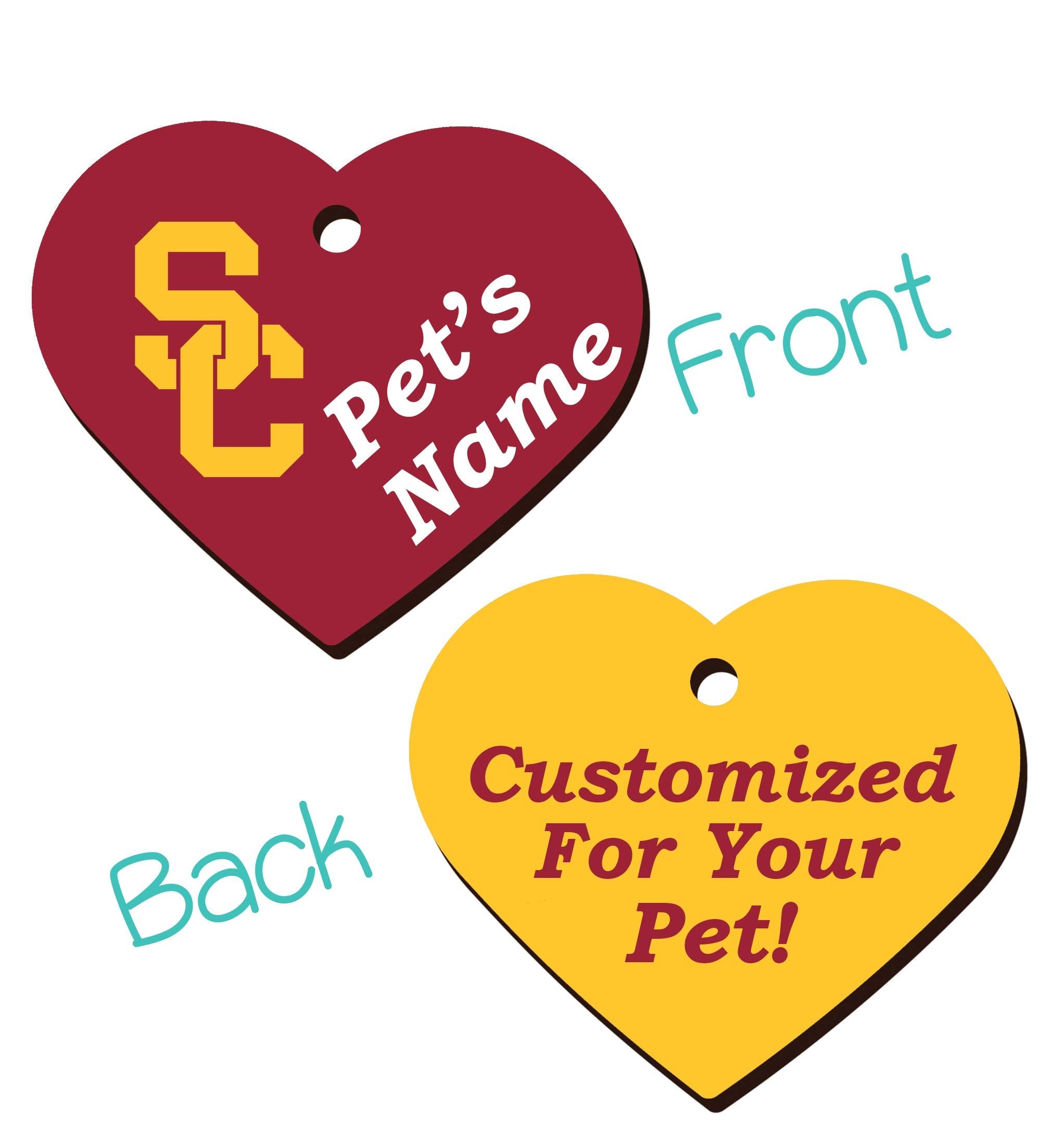 Ncaa Officially Licensed 2-Sided Pet Id Tag For Dogs & Cats Personalized For Your Pet (Usc)