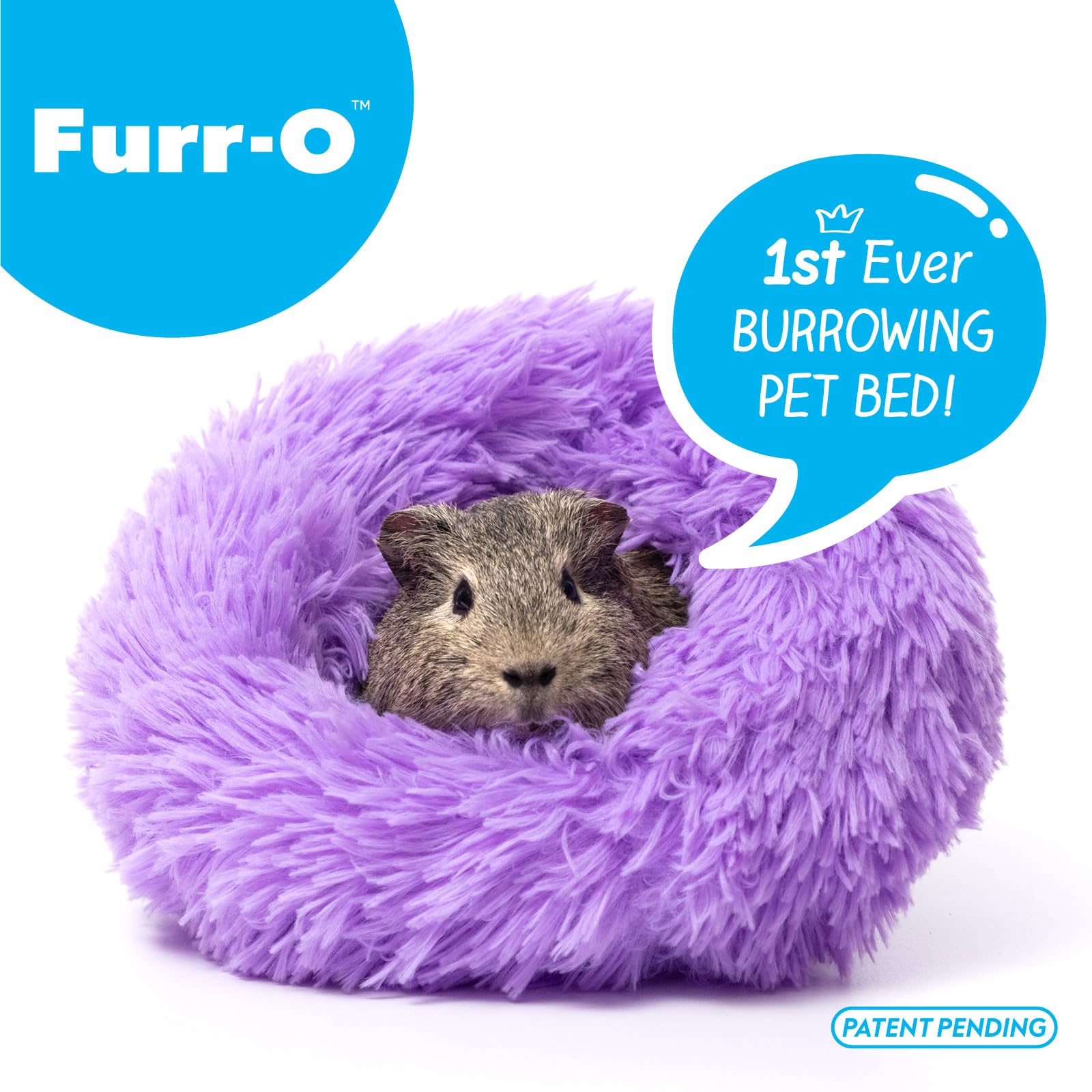Paw Inspired Furr-O Burrowing Pet Bed For Guinea Pigs And Other Small Animals (Purple)