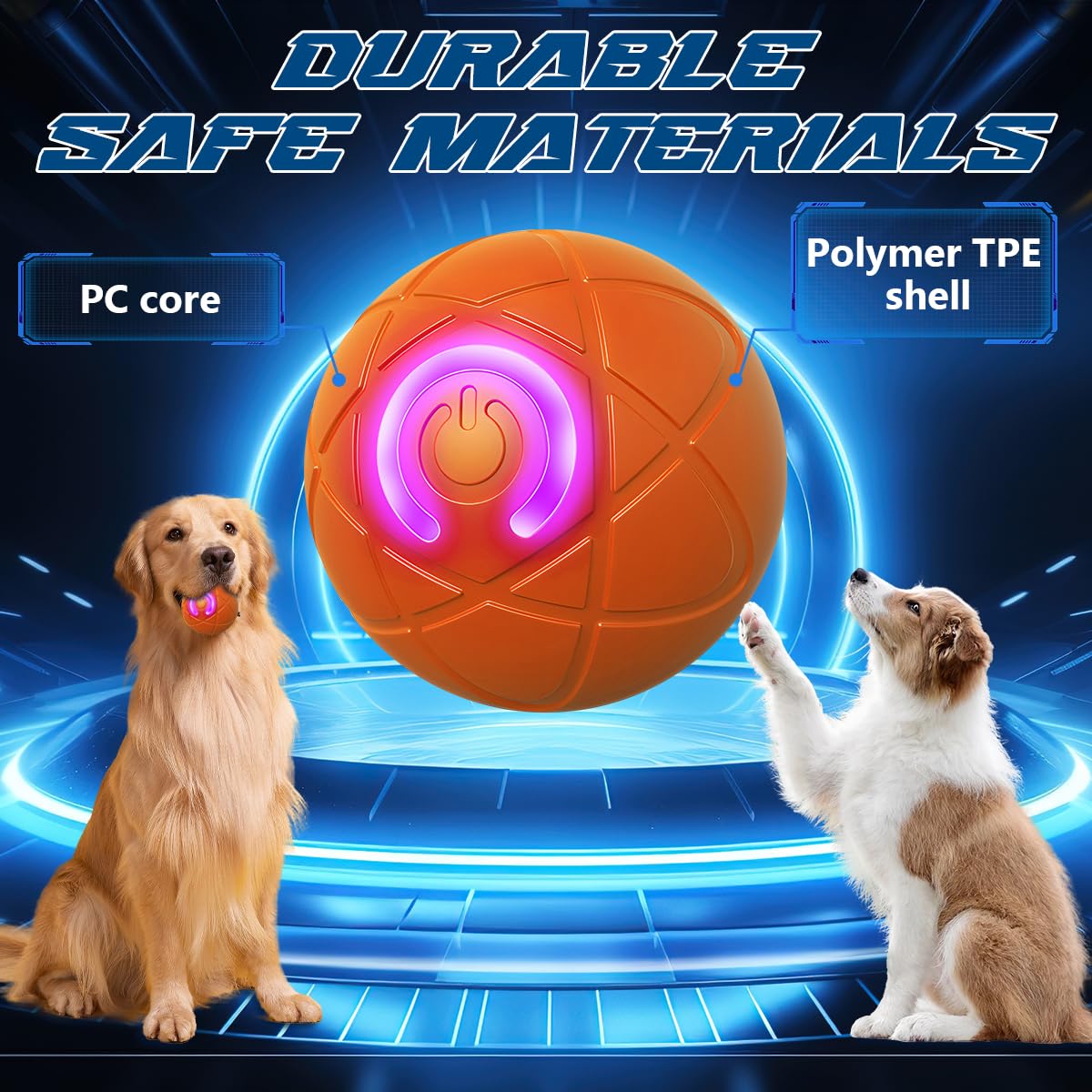 WLLEADG Shaky Ball Toy for Dogs, Interactive Vibrating Toy for Small, Medium, Large Dogs, USB Rechargeable (2Pcs)