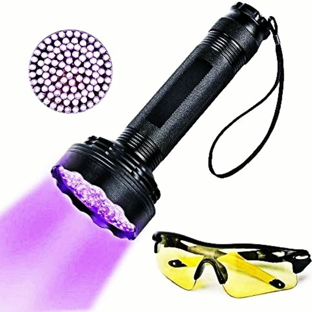 Upgraded Flashlight,100 Leds Flashlight Black Light Handheld Portable Ultraviolet Lamp For Dog Cat Urine And Stain Bed Bug Detec