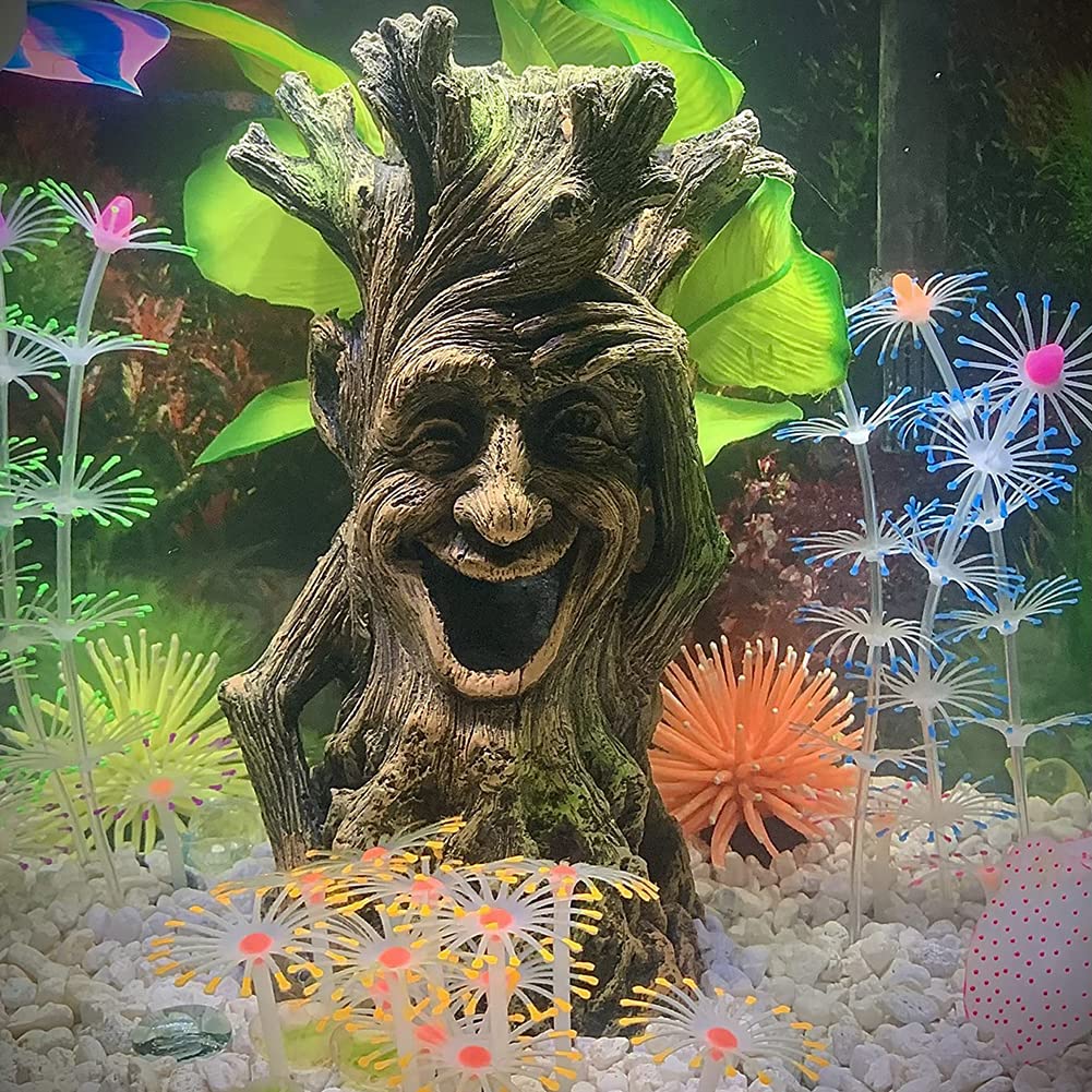 Slocme Fish Tank Tree Trunk Decorations - Lifelike Hollow Tree Wood Ornament, Fish Can Swim Through The Trunk Hole