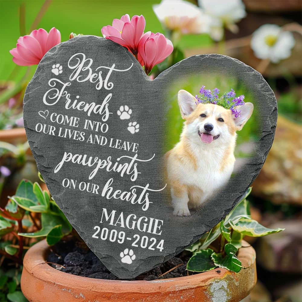 Famitrendz Personalized Dog Memorial Gifts For Loss Of Dog, Custom Photo Pet Memorial Gifts For Dog, Dog Memorial Stone, Pet Mem