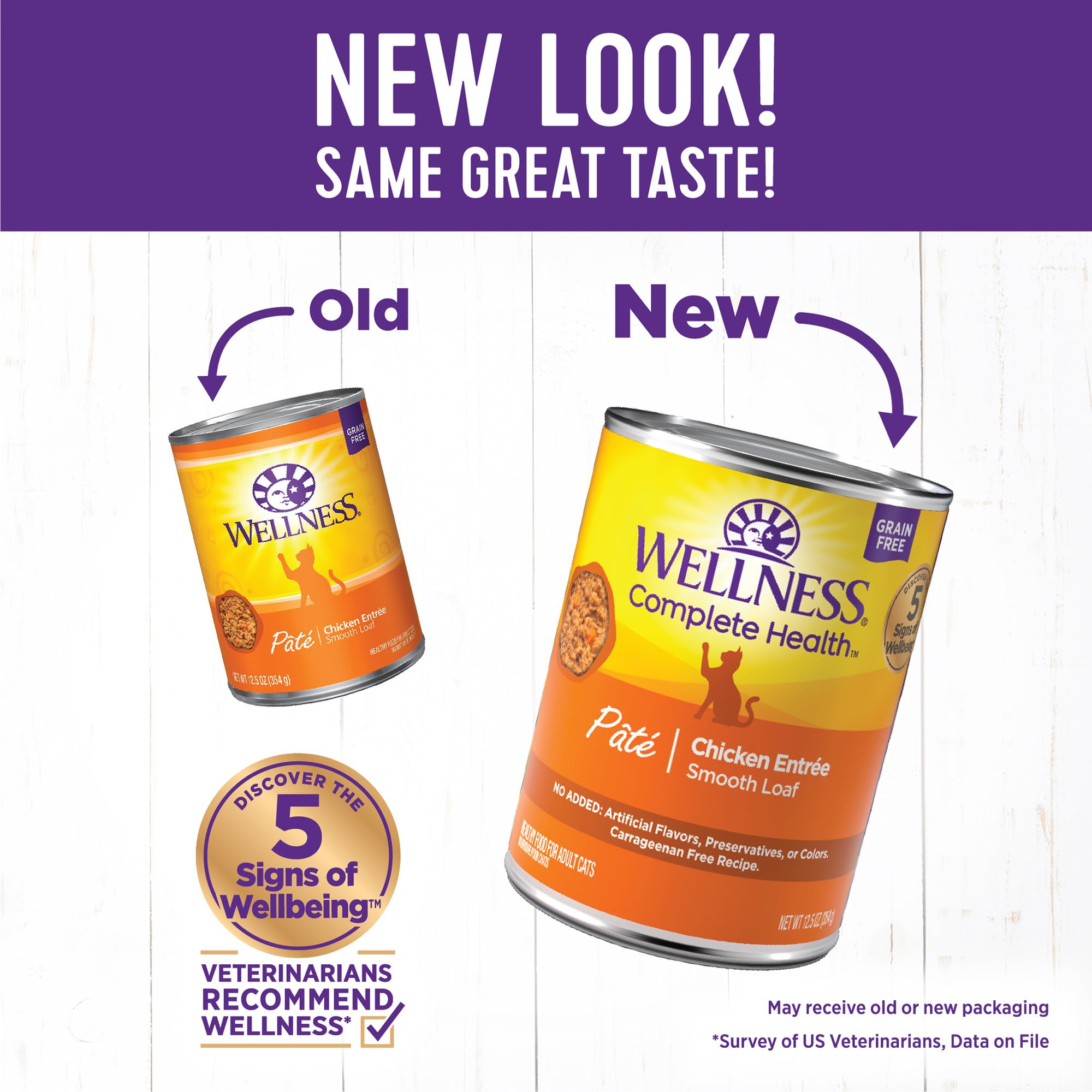 Wellness Complete Health Grain Free Canned Cat Food, Chicken Pate, 12.5 Ounces (Pack of 12)
