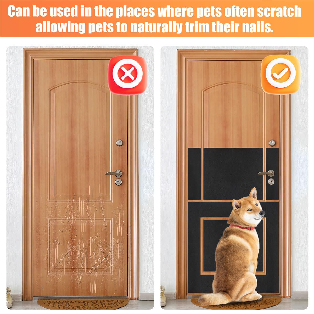 120 Grit Pet Nail Self Adhesive Replacement Emery Paper - Suitable for Small and Dogs with Long Quicks - Scratch Alternatives to