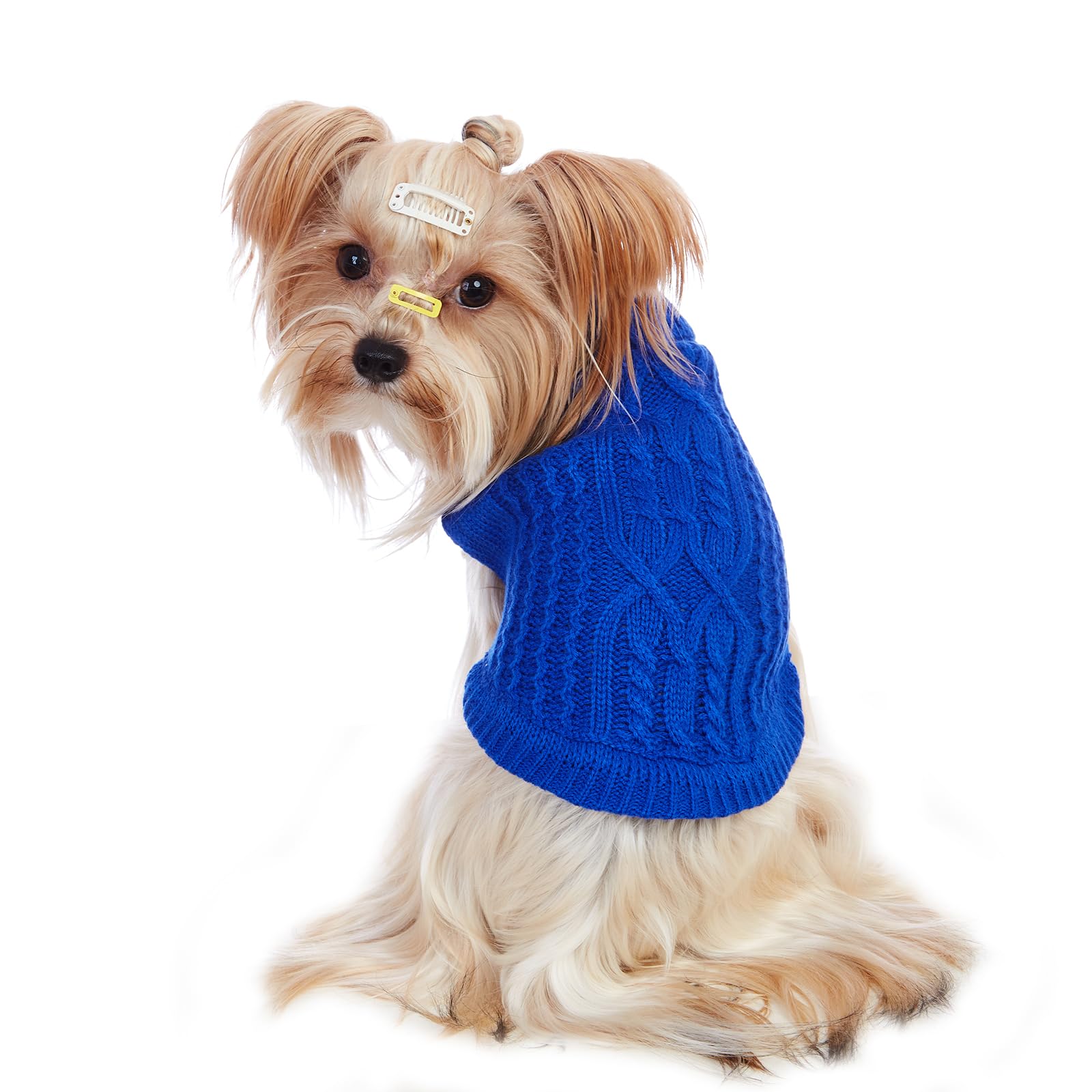 Jnancun Cat Sweater Keep Your Pets Cozy, 16 Color Turtleneck Knitted Sleeveless Dog Sweater, Winter Outfits For Cats & Small Dogs During Cold Seasons(Dark Blue, X-Small)