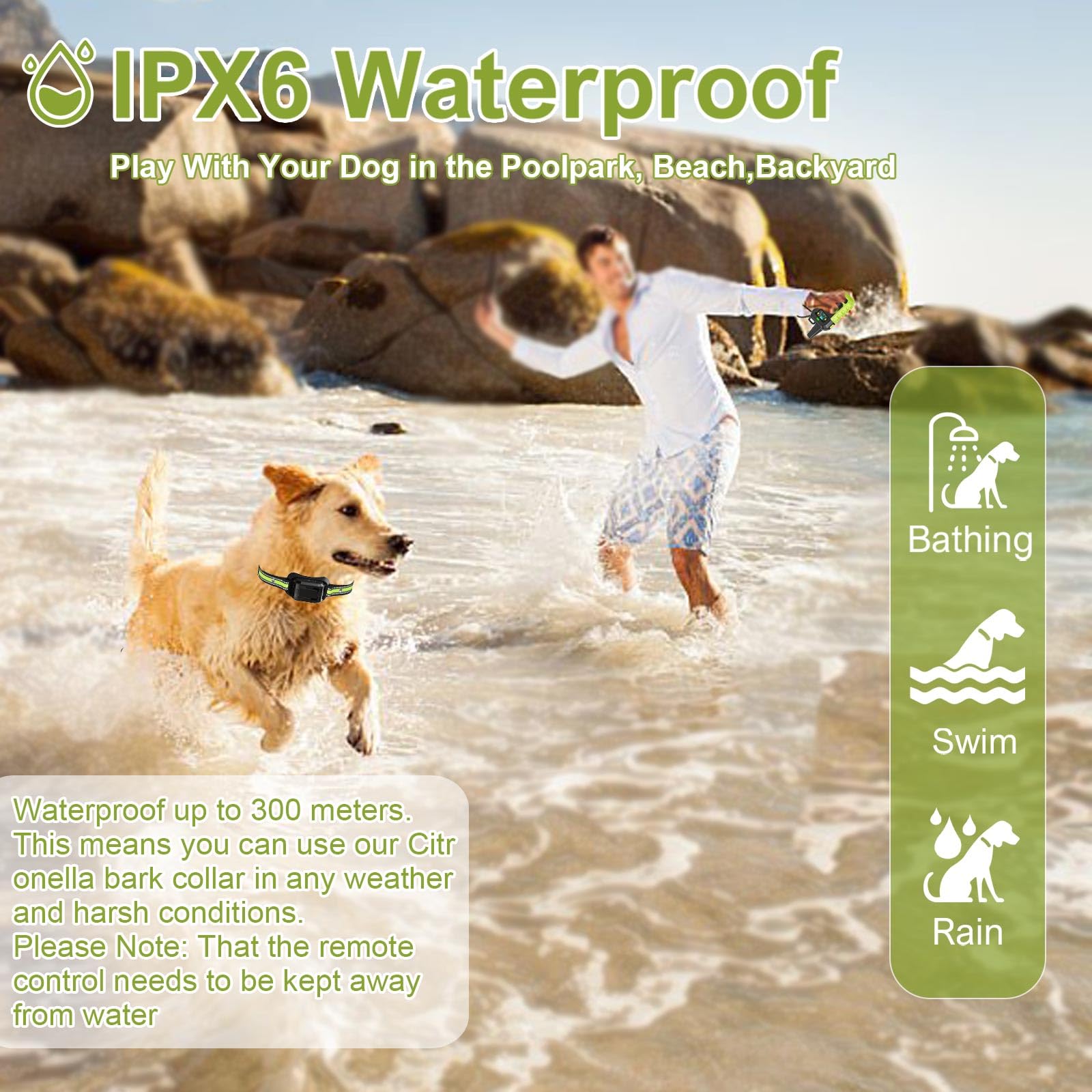 Citronella Training Collar For Dog [2*Collar, No Automatic] Spray Training Dog Bark Collar With Beep/Vibration/Spray 4 Mode & 6