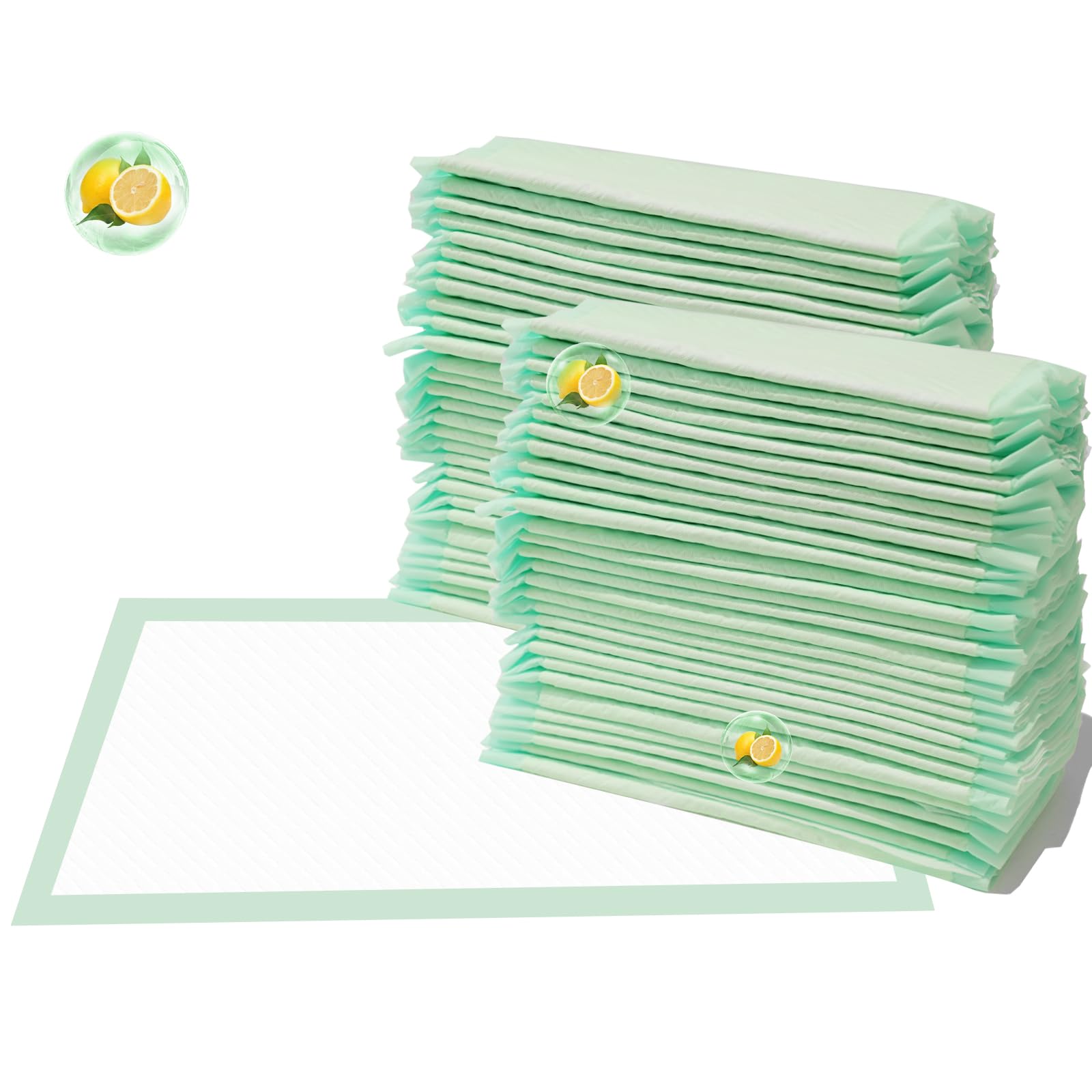 Immcute Cat Pads 16.9'' X 11.4'', Lemon Scent, 50 Ct, Pee Pads For Cats, Thickened Super Absorbent Pee Pads, Cat Pads For Litter