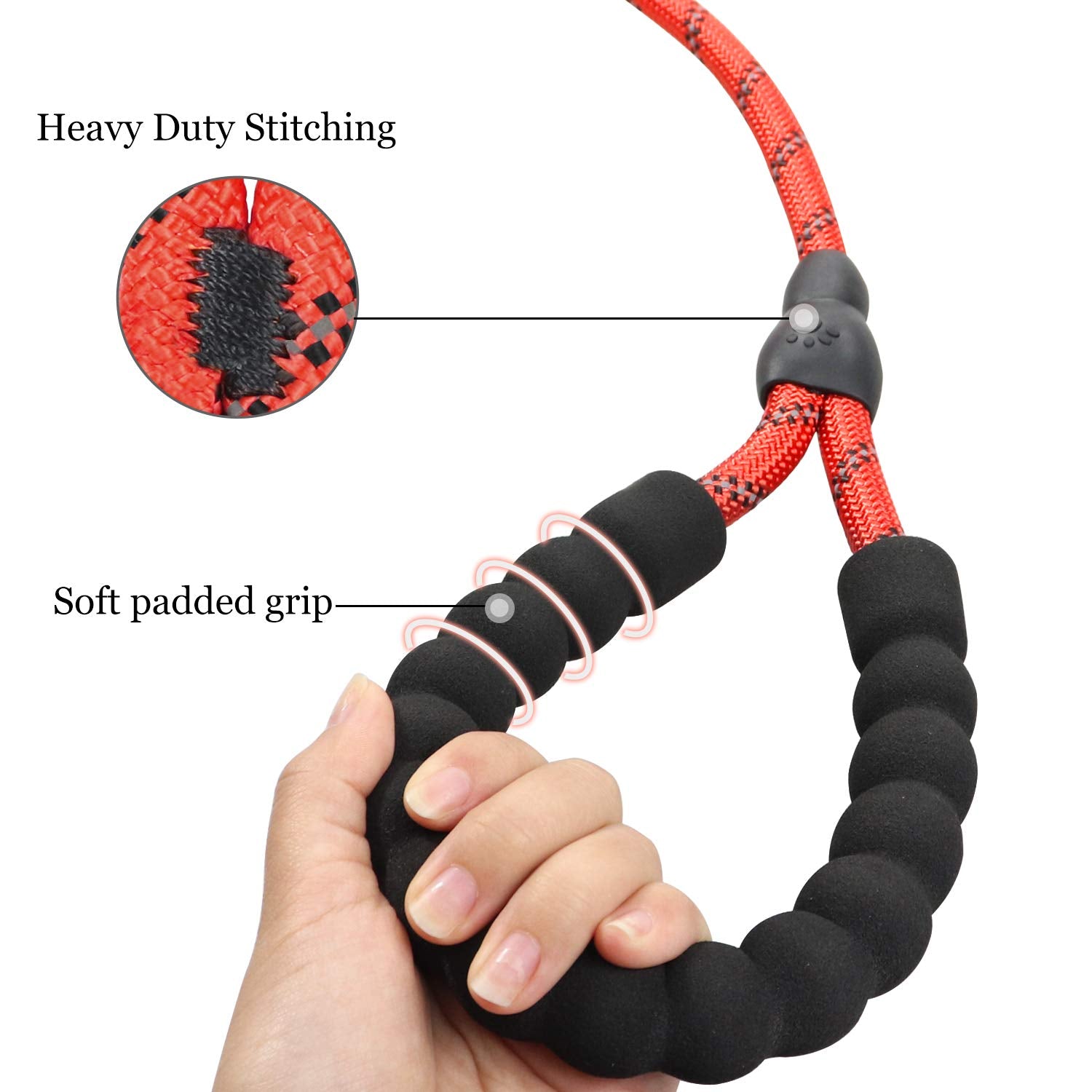 Tagme Slip Leads For Dogs, 6 Ft Heavy Duty Dog Leash With Padded Handle, Strong Rope No Pull Pet Training Leash For Small Dogs,R